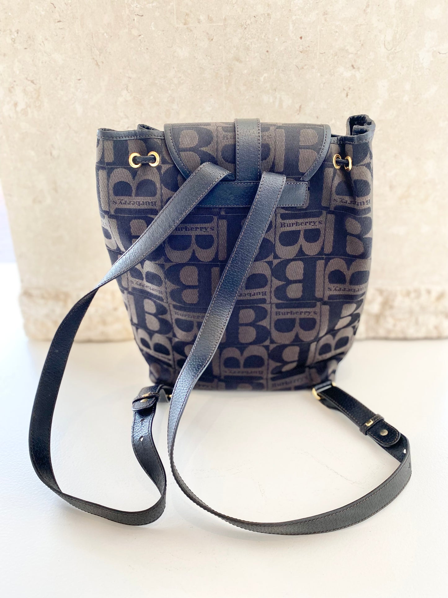 Burberry Canvas Monogram Backpack - Vintage circa 90’s