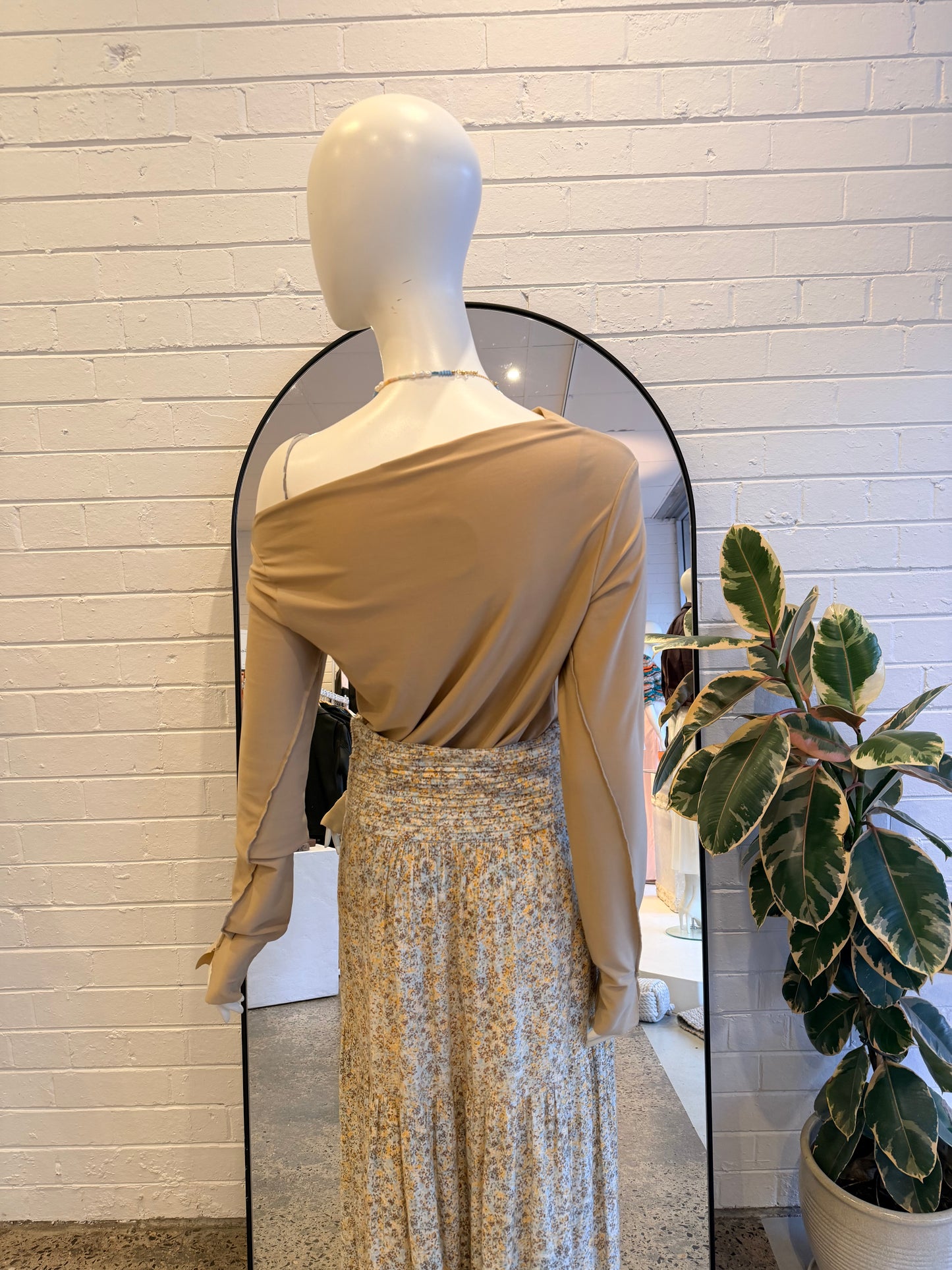Ena Pelly Camel Long Sleeve Top - Size 12
