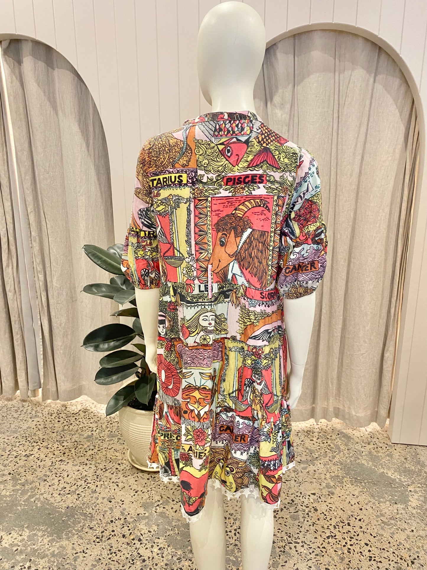 Binny To The Moon & Back Linen Viscose Midi Dress - Size 8