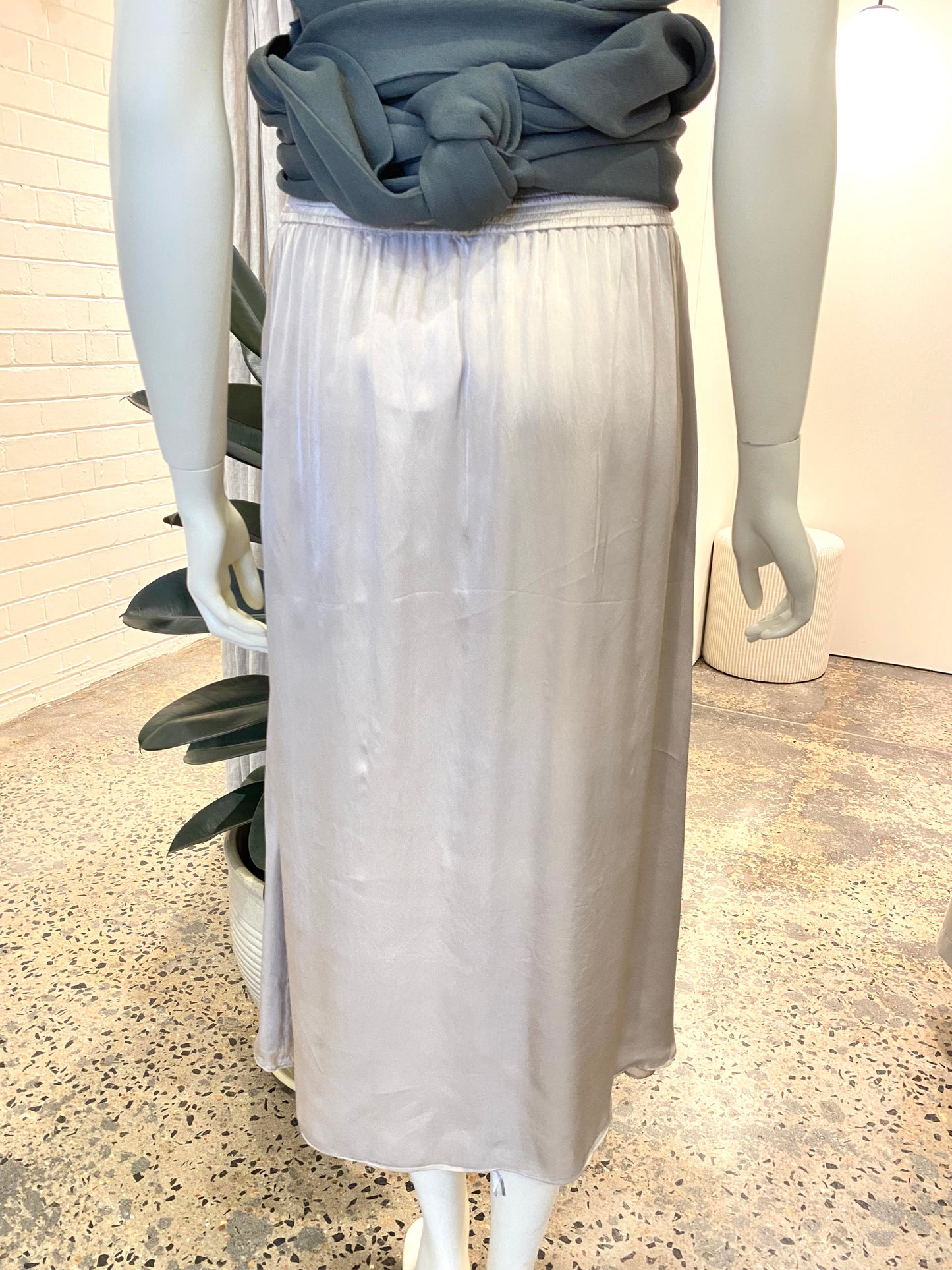 Elka Collective Midi Skirt in Silver - Size 10