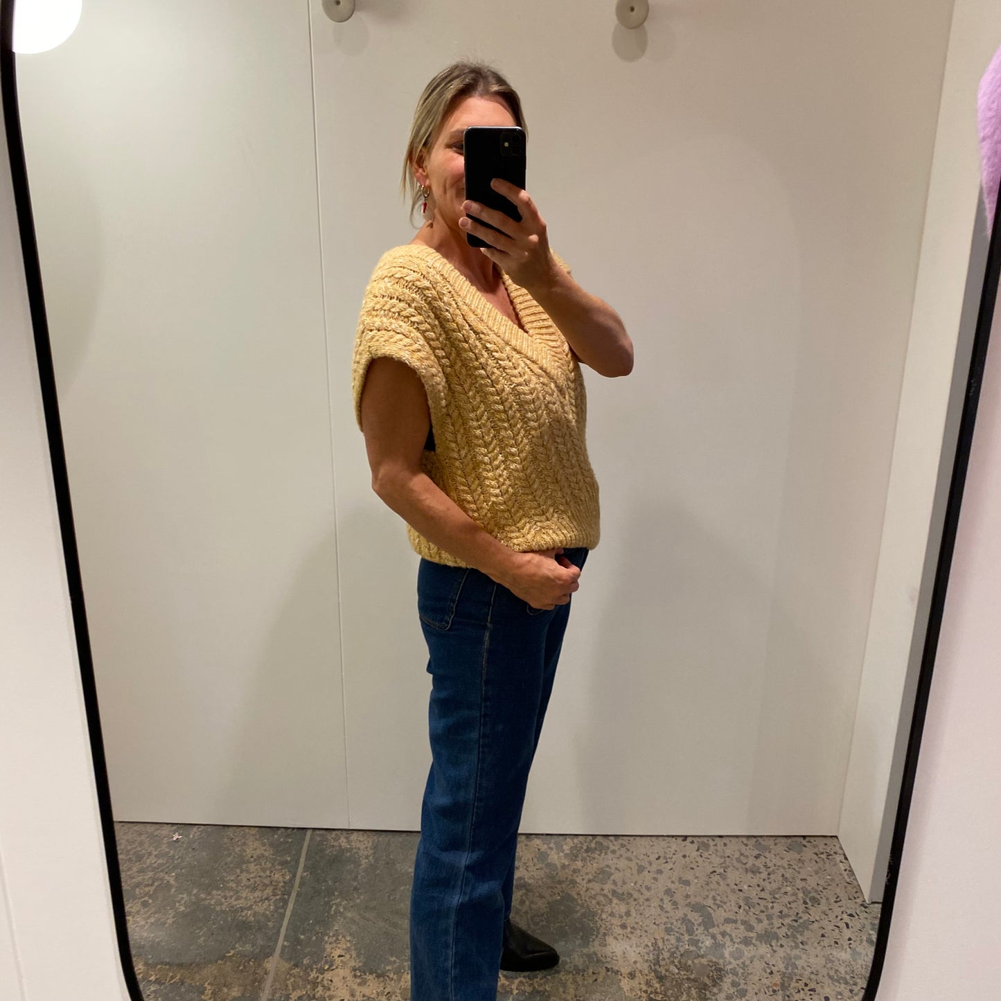 Shona Joy Mustard Knit Vest - Size XS (8/10)