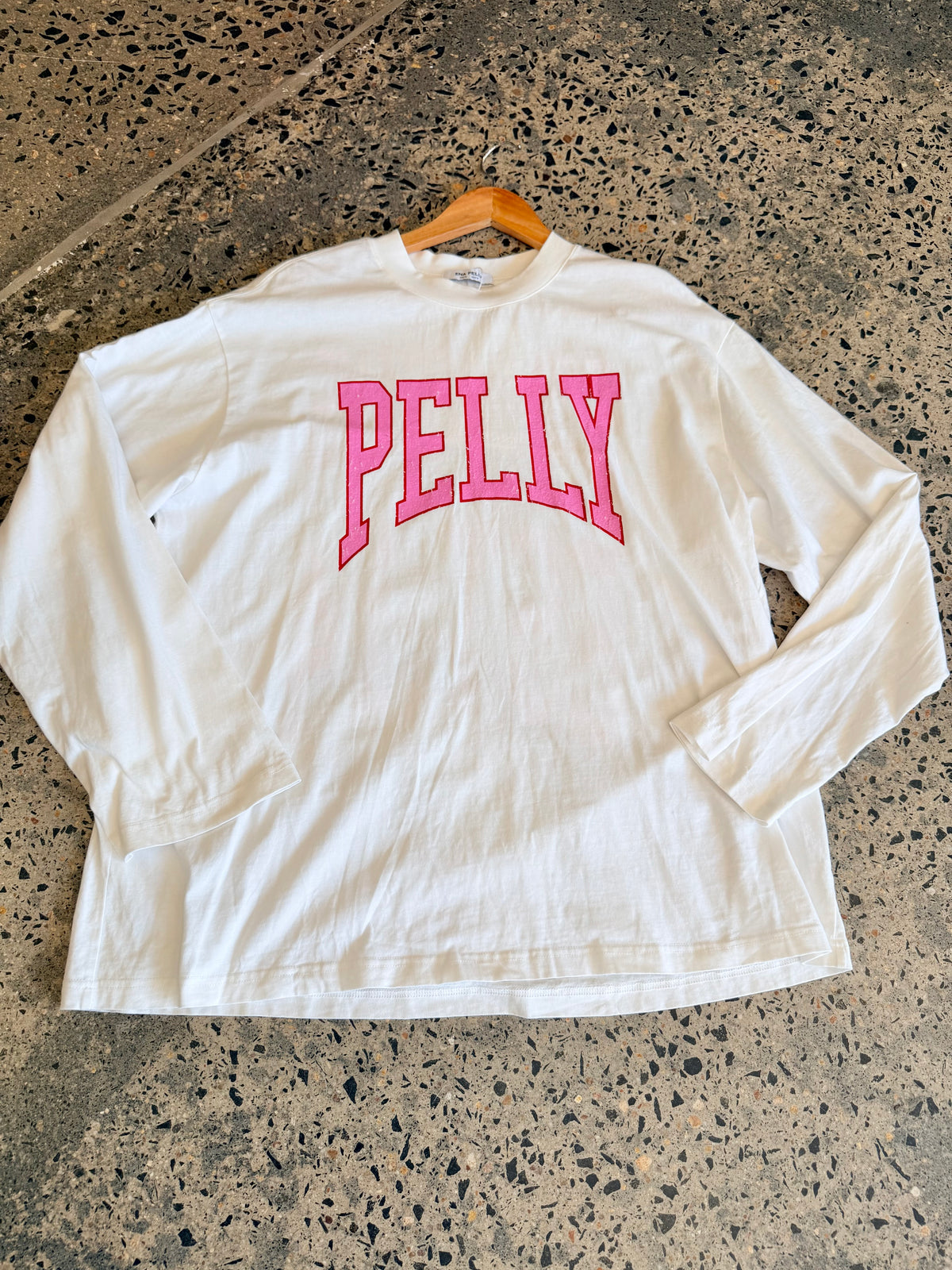 Ena Pelly White Kara Long Sleeve Tee - Size 16