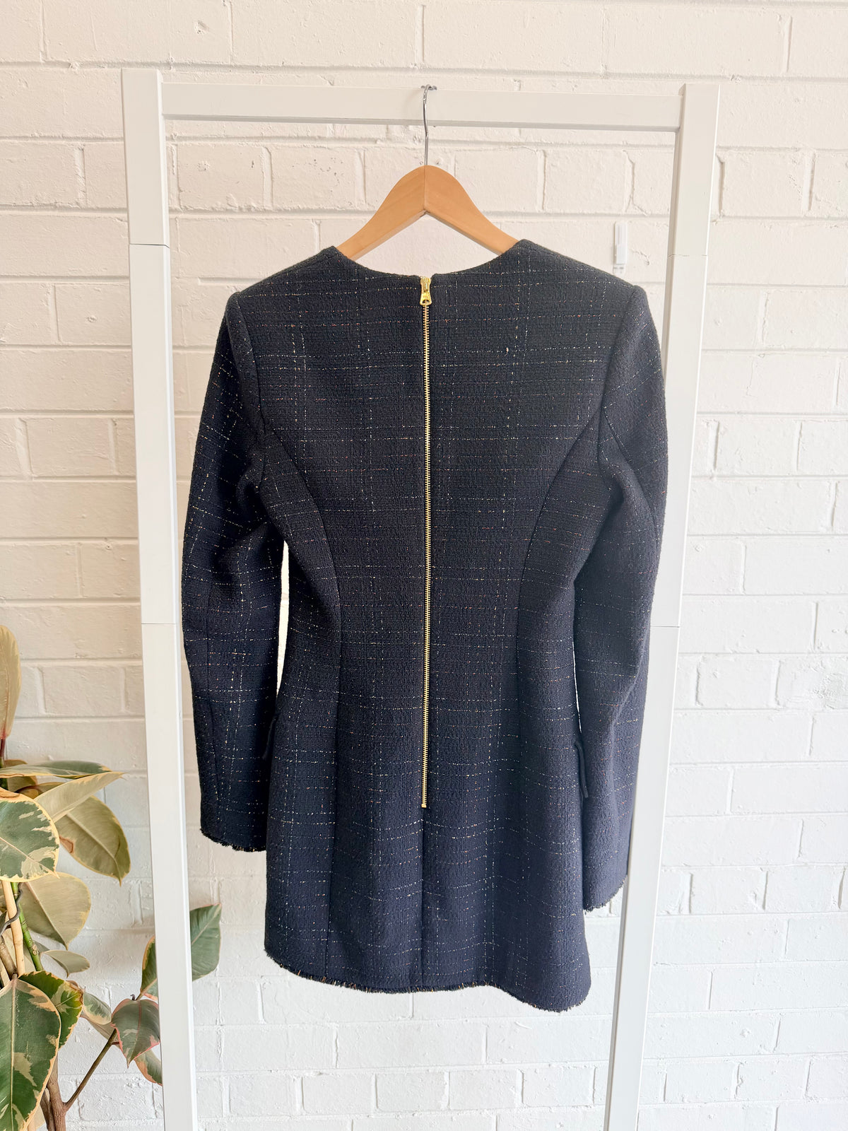 Rebecca Vallance 'Louie' Long Sleeve Mini Dress - Size 8