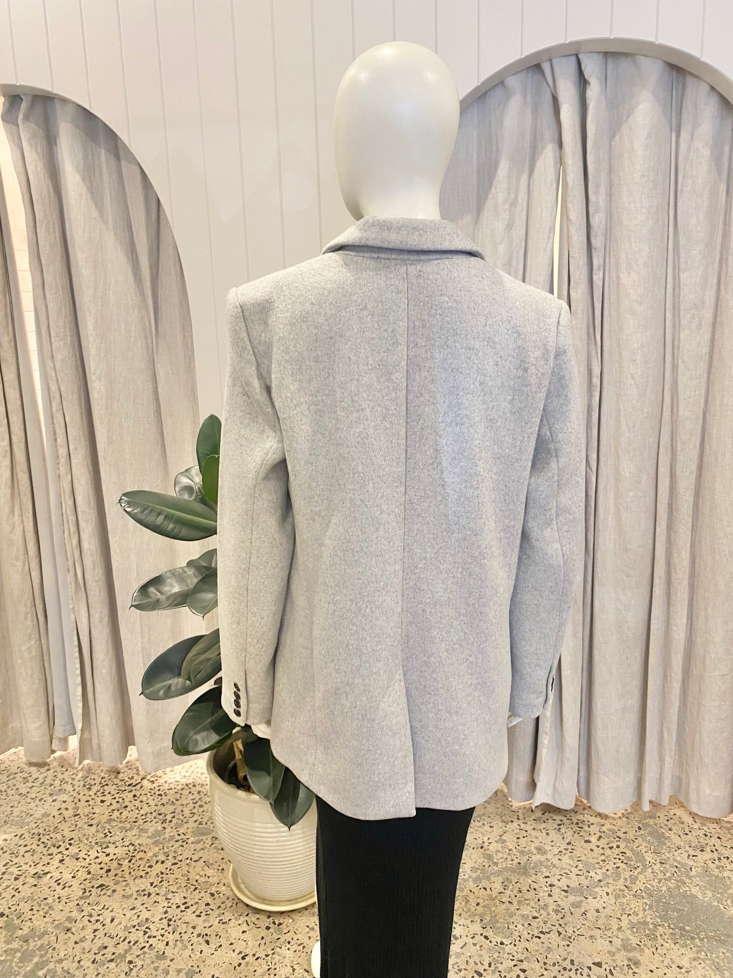 Ena Pelly Kati Wool Blazer in Grey - Size 12