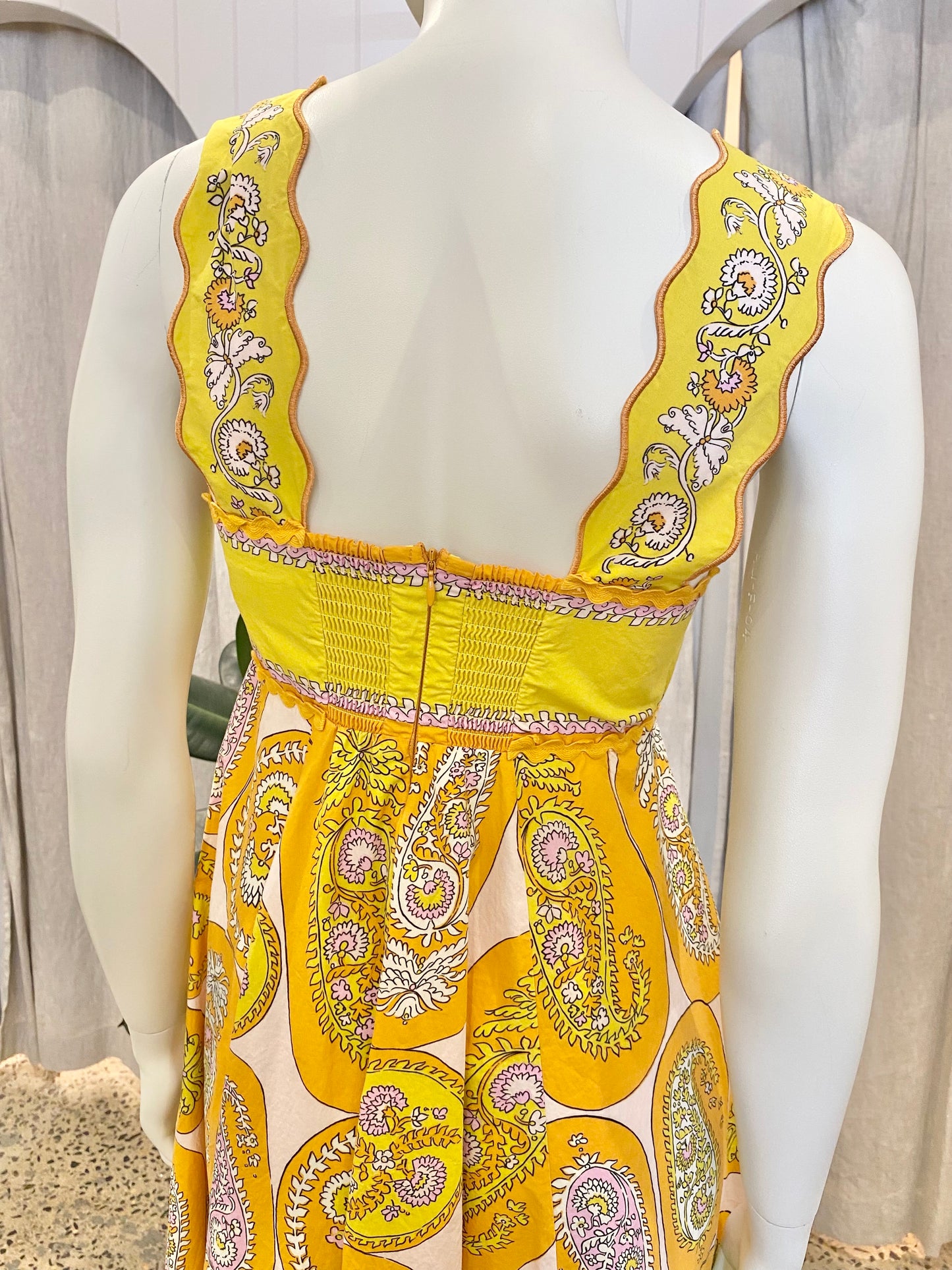 Alemais 'Diana' Orange Summer Cotton Dress - Size 8