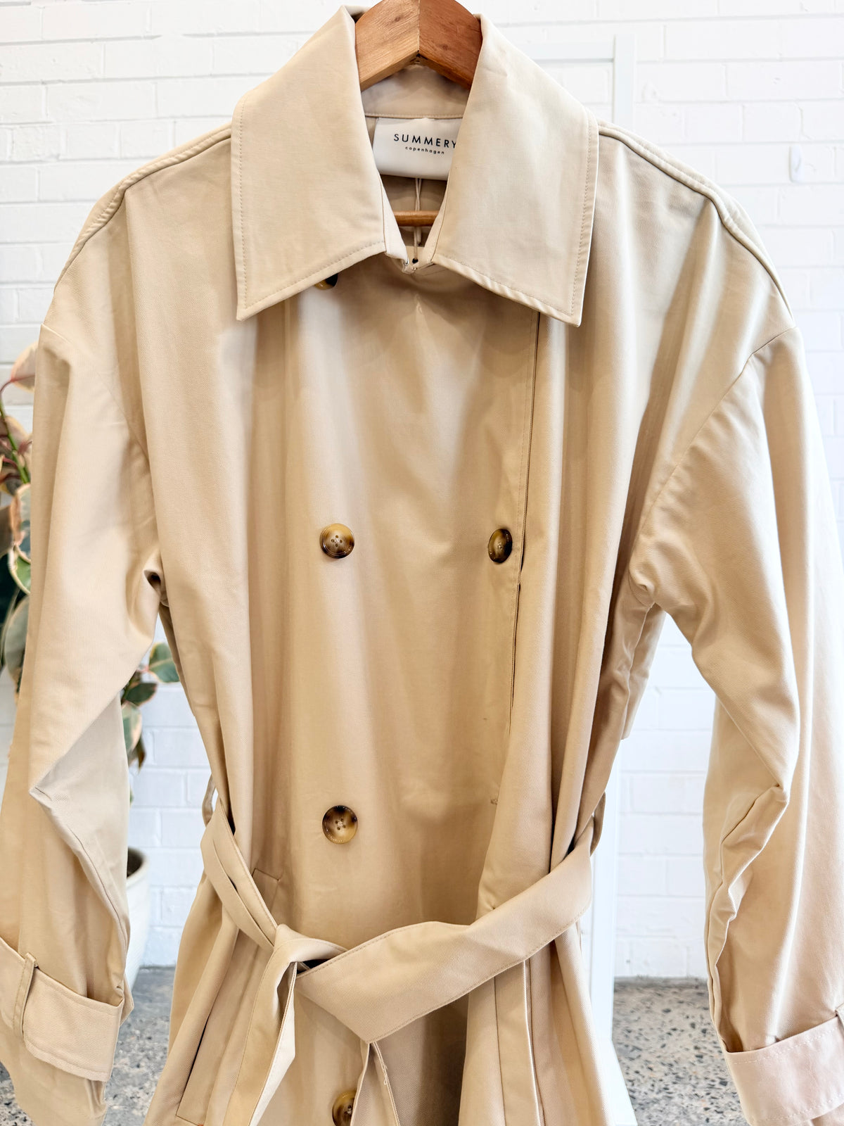 Summery Copenhagen Warm Sand Damel Trench Coat - Size M (10 - 12)