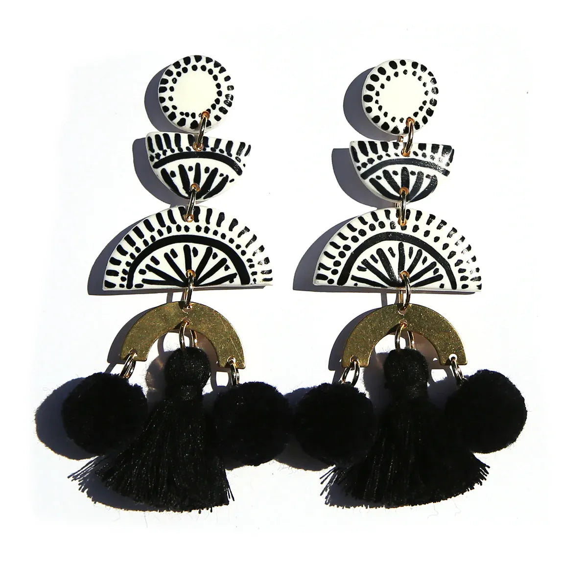 Kingston Black Pom Pom Clay Earrings