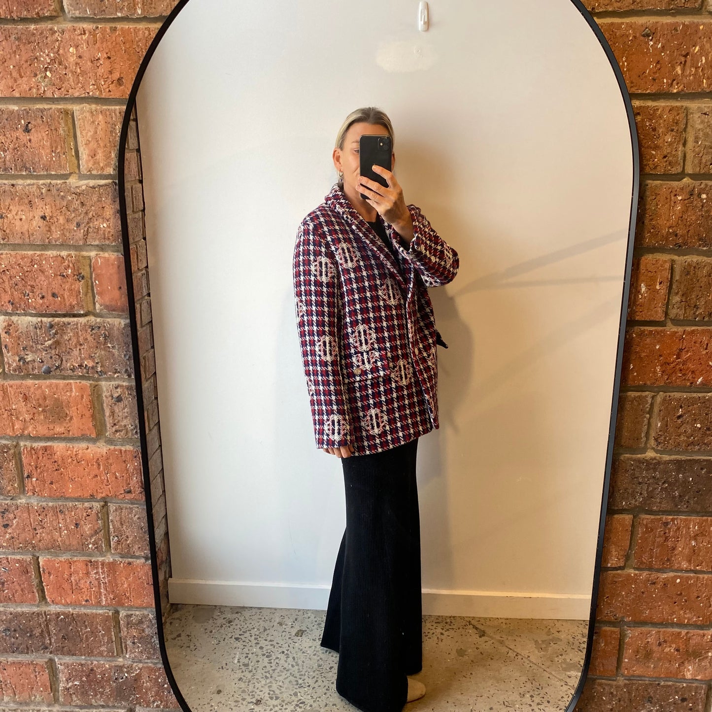Maje Clover Plaid Jacquard Jacket - Size 40 (8/10)
