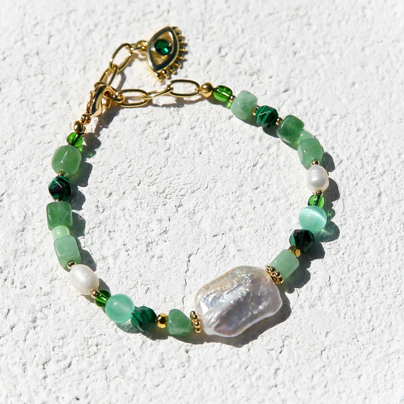 Kingston Jewellery Green Pearl Bracelet