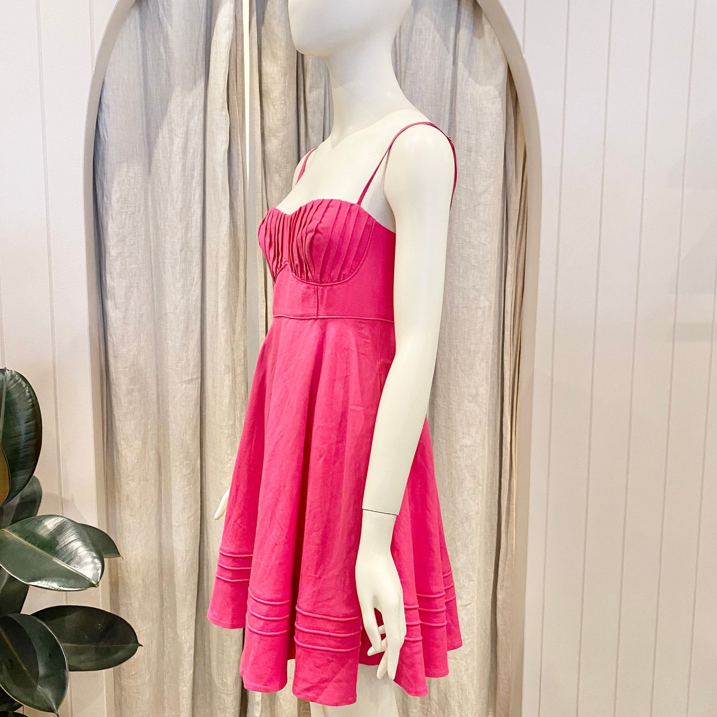 Shona Joy Corded Azelea Pink Mini Dress - Size 8
