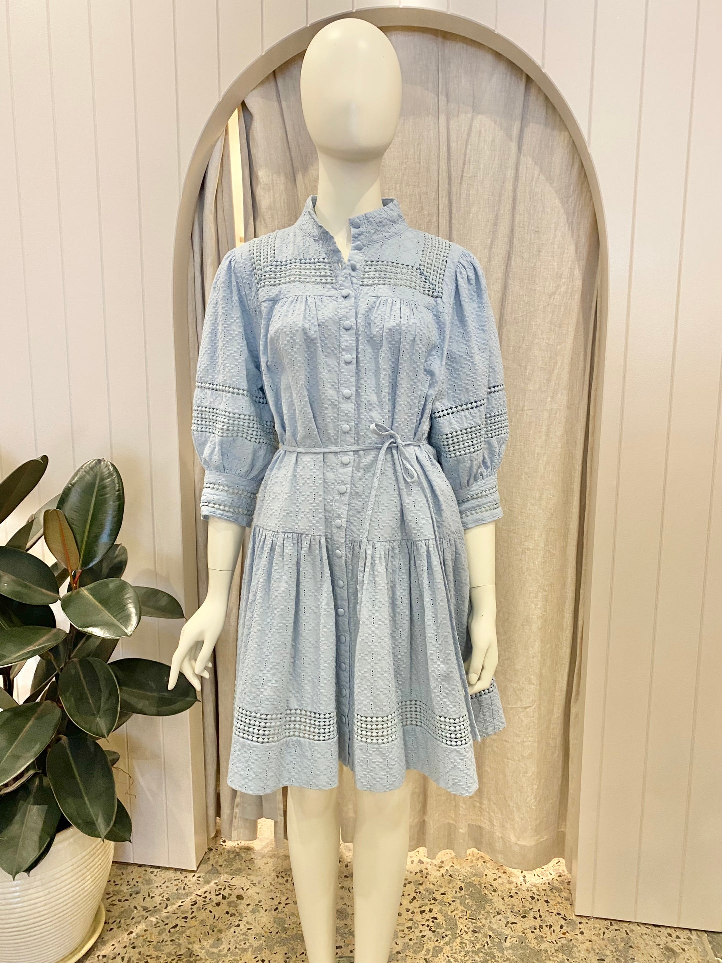 Zoe Kratzmann Light Blue Midi Dress - Size 1 (8/10)