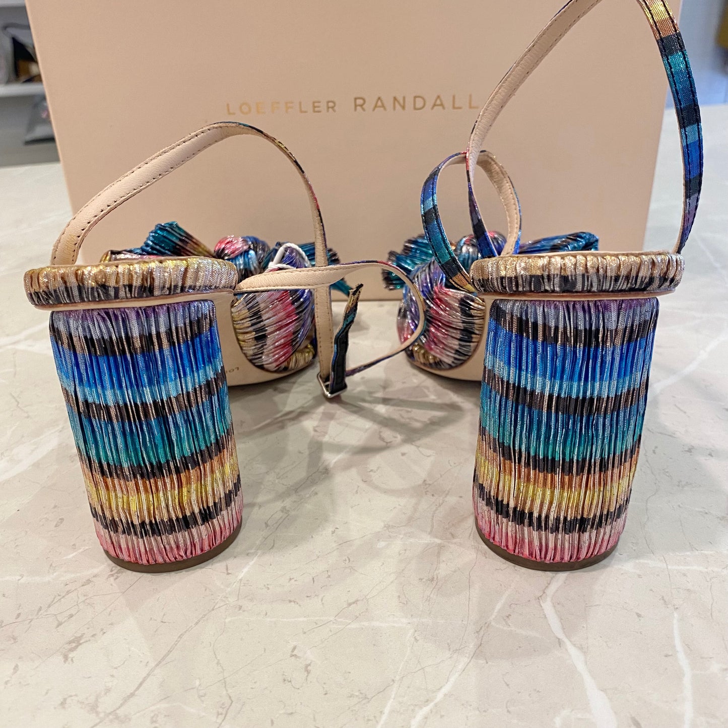 Loeffler Randall Camellia Bow Heels in Rainbow - Size 8