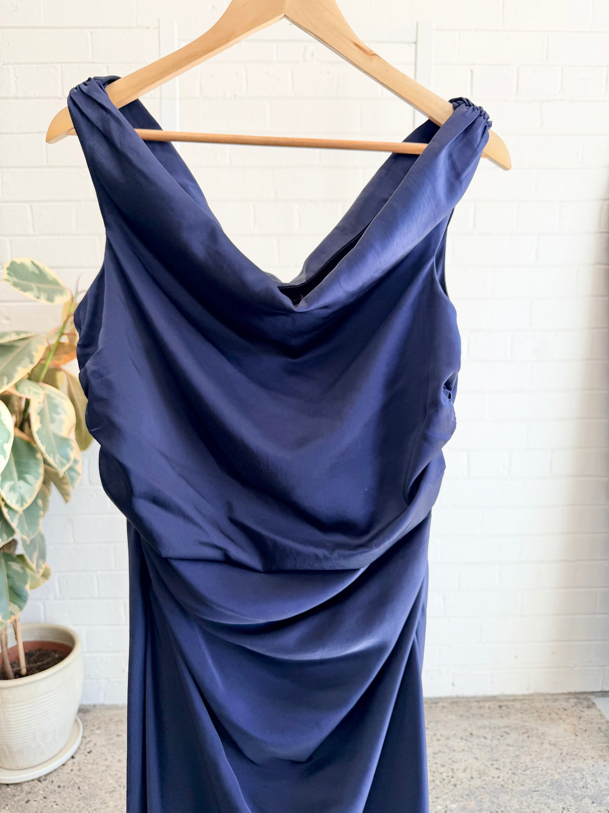 Bec & Bridge 'Eternity' Off Shoulder Maxi Dress in Navy - Size 16