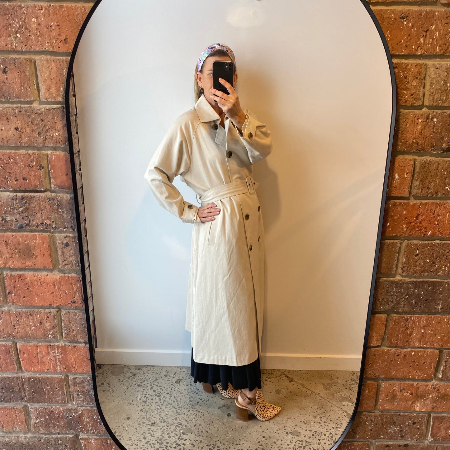 Pol Cream Trench Jacket - Size 12