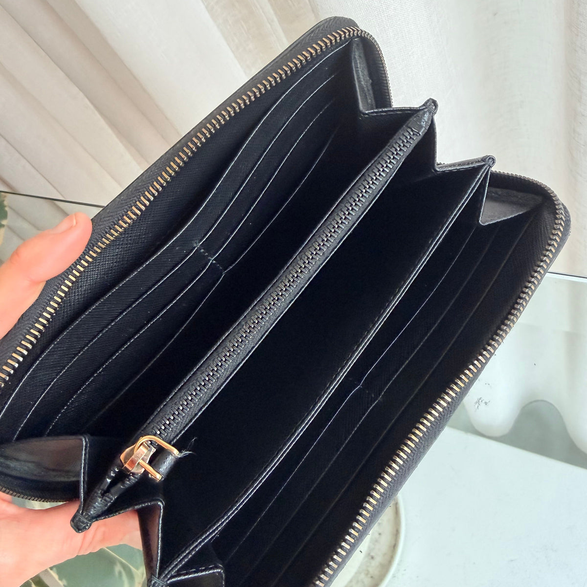 Prada Black Saffiano Leather Wallet