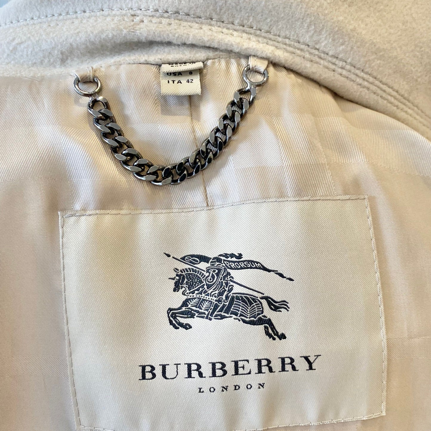 Burberry Wool Cashmere Coat - Size 42 (au 8-10)