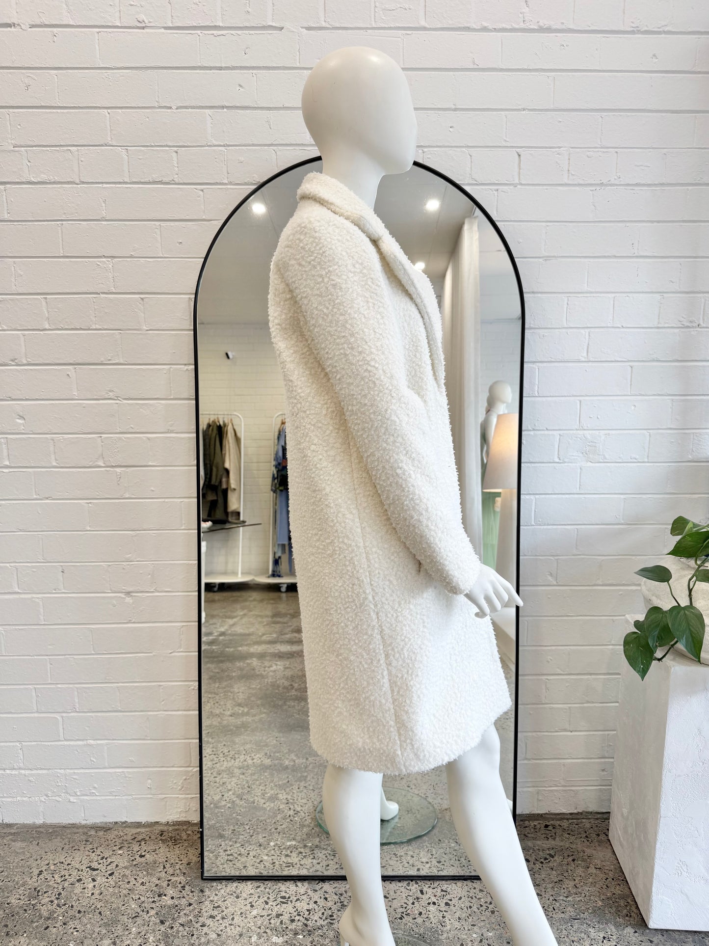 Karen Walker (Hi There) Boucle Coat in Ivory - Size 10