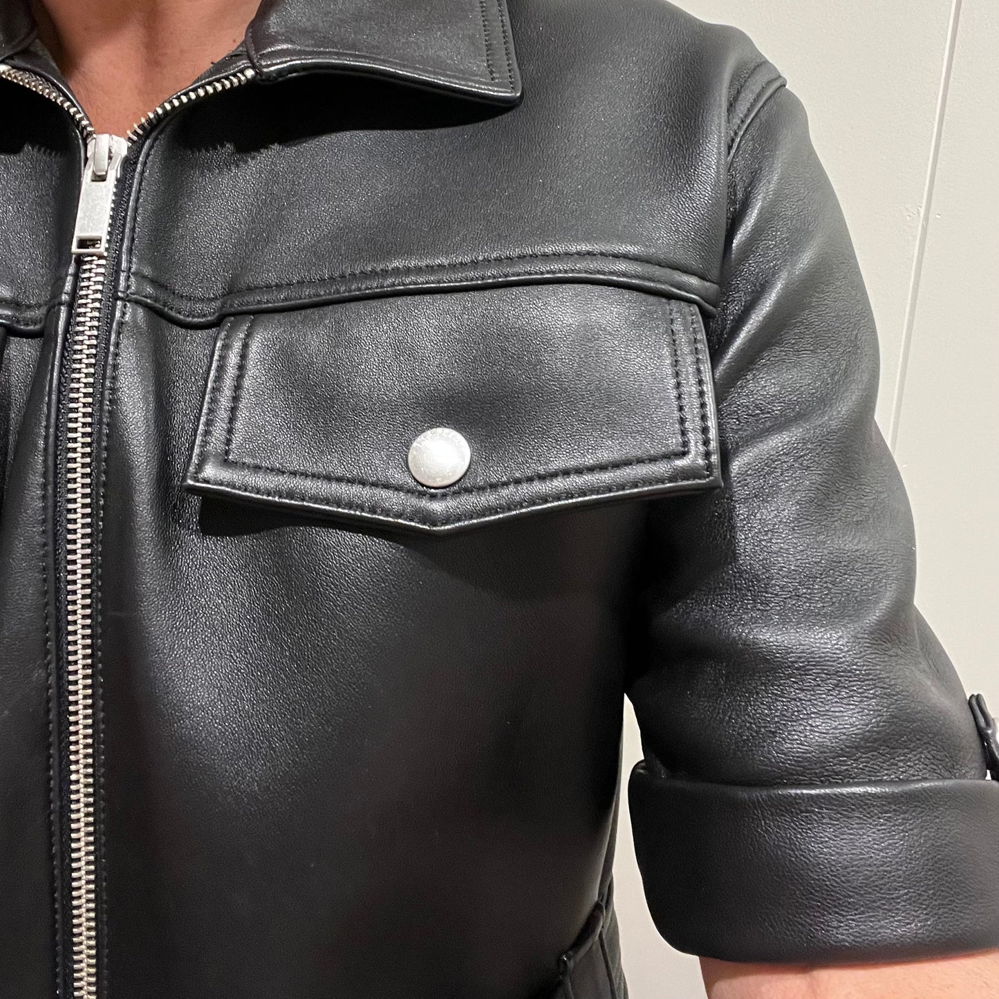 Ena Pelly Belted Leather Mini Dress - Size 10