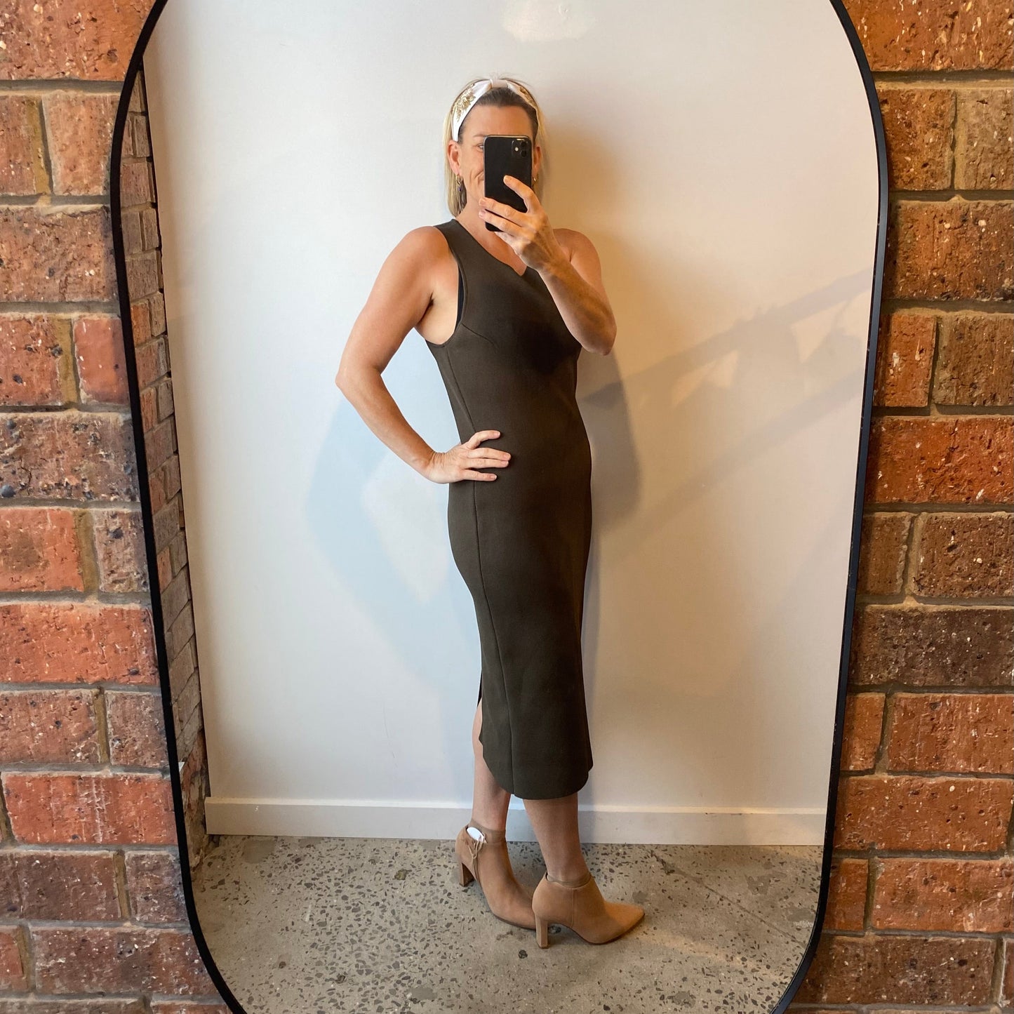 Scanlan Theodore Crepe Knit Midi Dress - Size 10