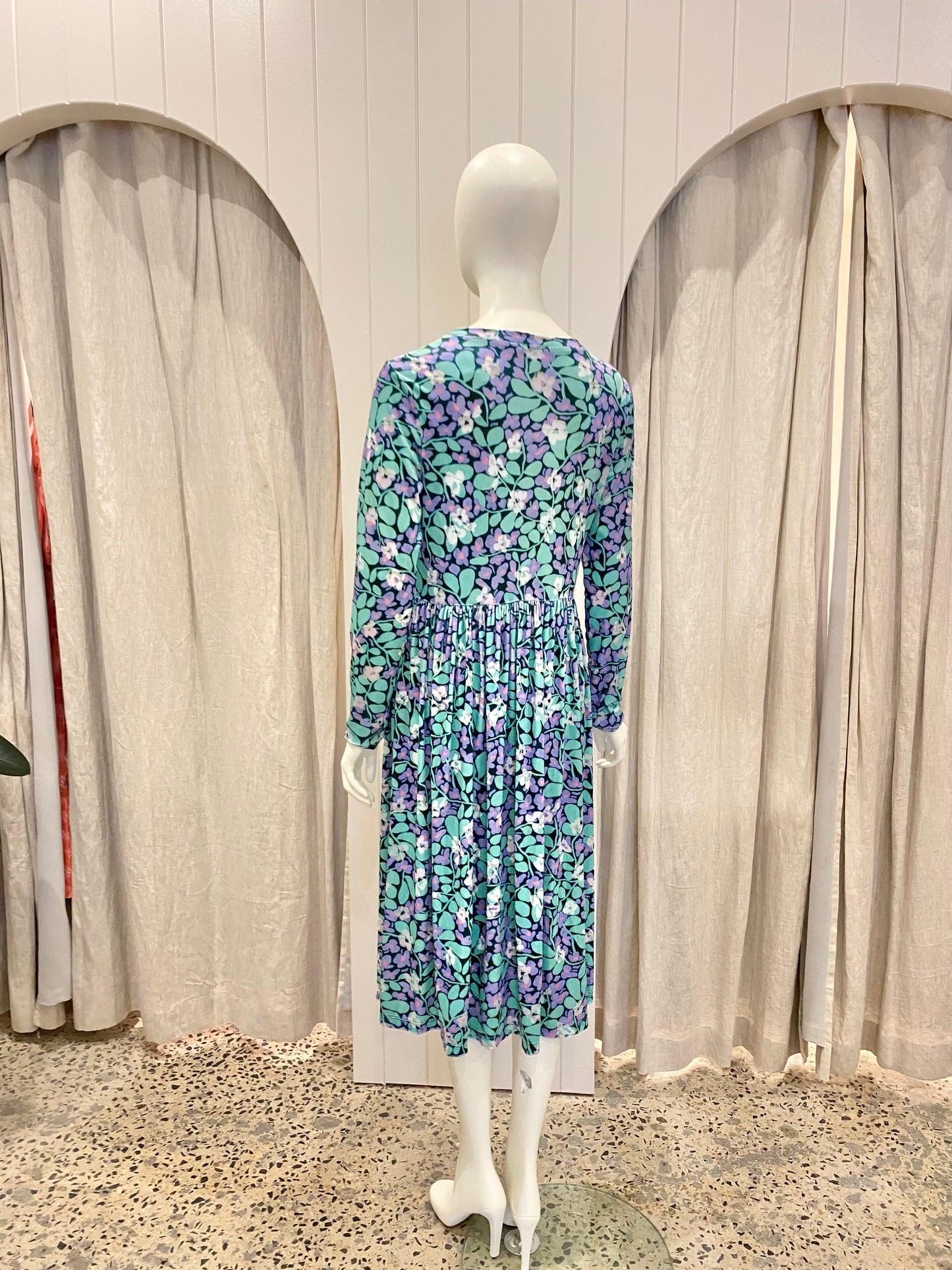 Gorman Velvet Floral Midi Smock Dress - Size 12