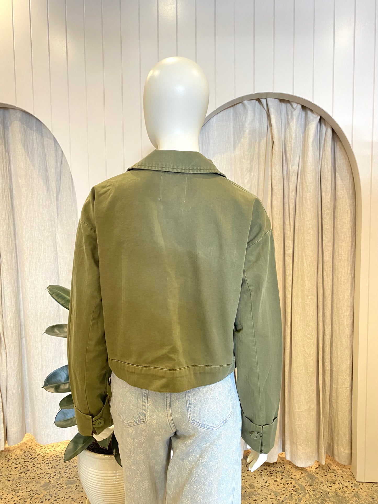 Anine Bing Adriana Army Green Jacket - Size S