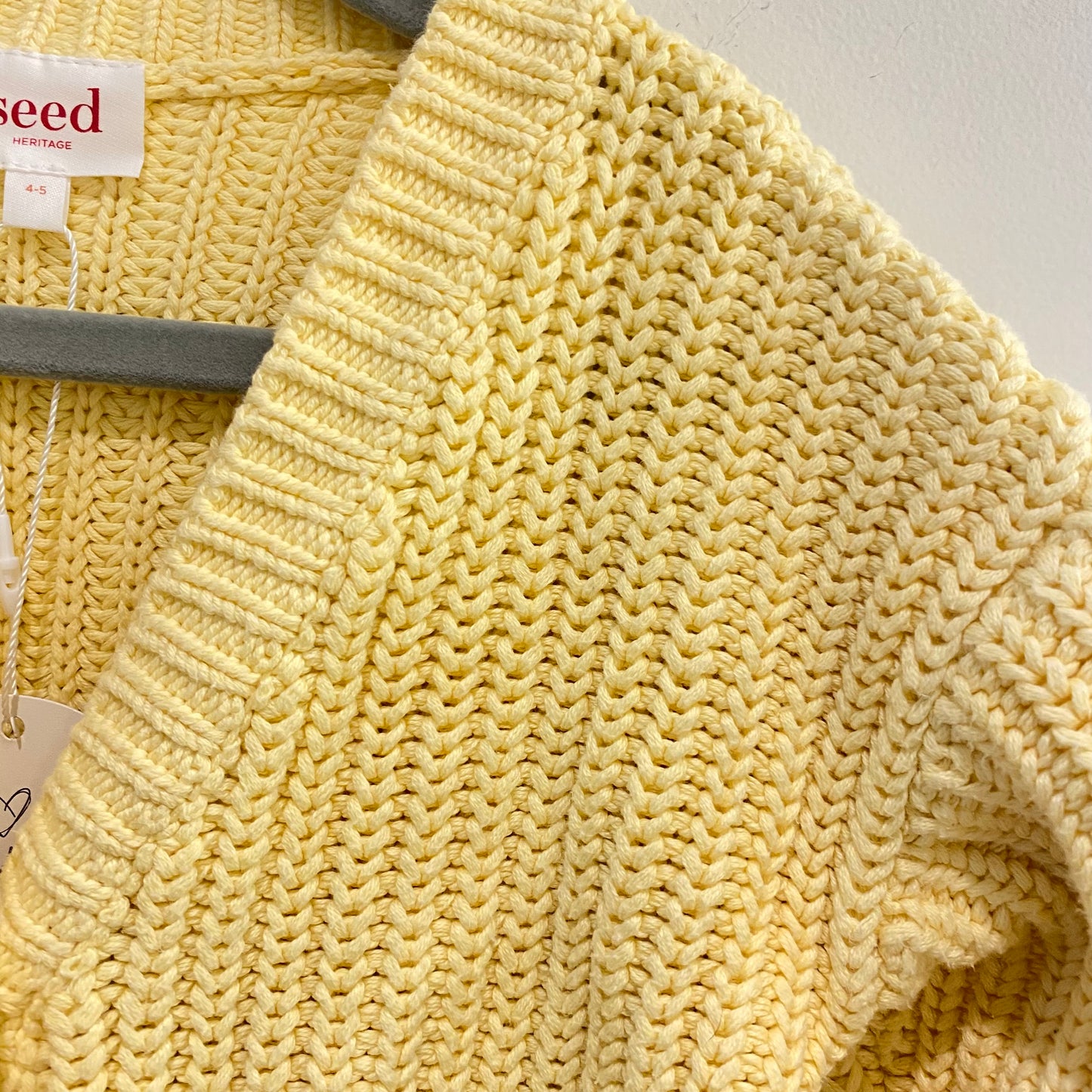 Seed Girls Chunky Knit Cardi in Buttercup - Size 4-5