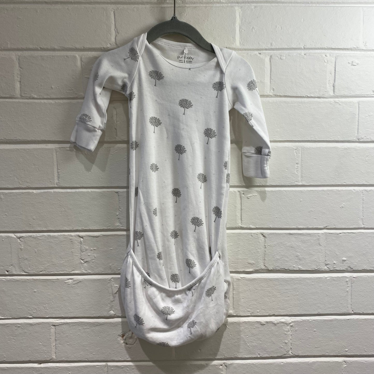 pure baby white sleepsuit with trees - size 000