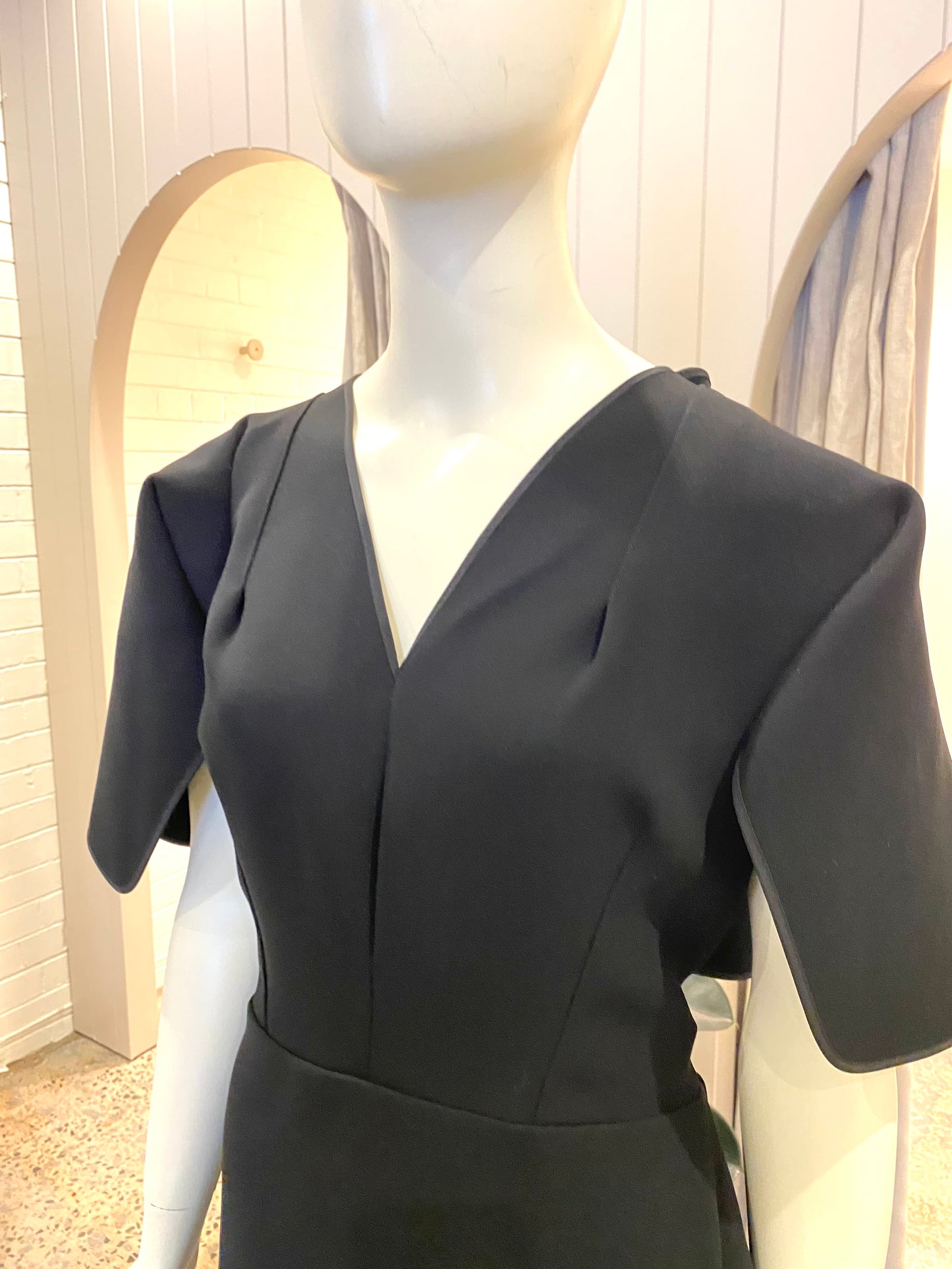 Maticevski Black Vowed Plunge Dress - Size 16