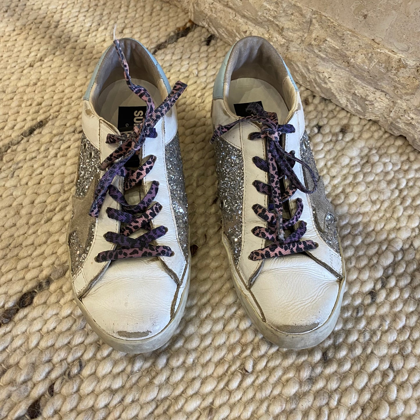 Golden Goose Silver Sparkle Super Star - Size 38