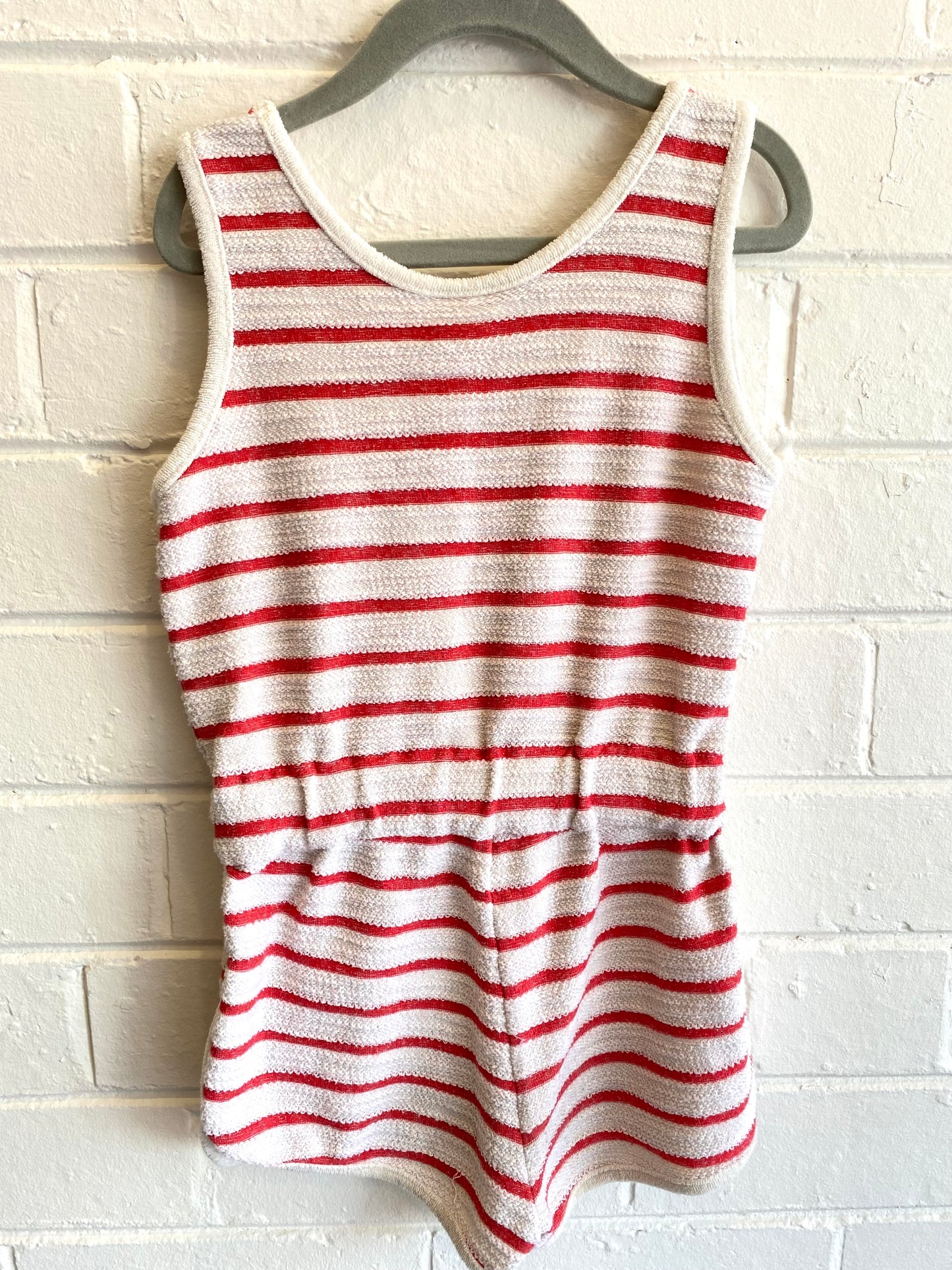 Zulu & Zephyr Red and White Stripe Playsuit - Size 4