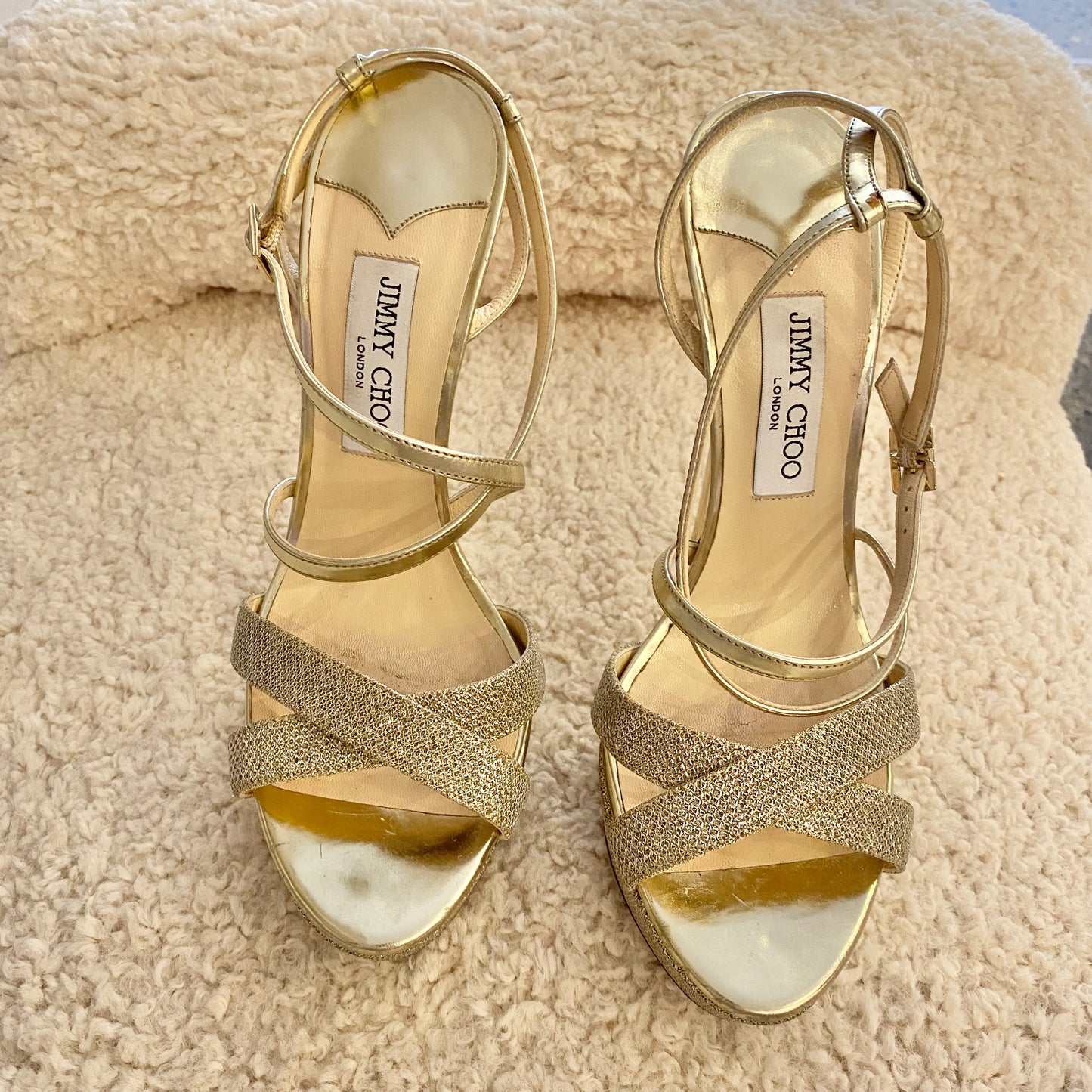 Jimmy Choo Lidee High Heel in Gold - Size 40