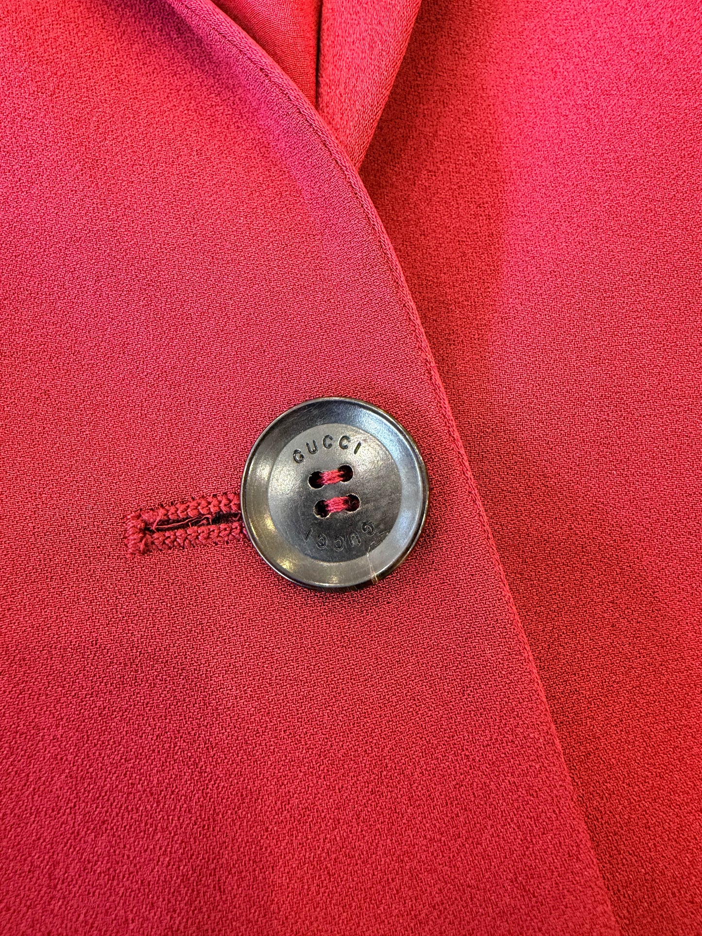 Gucci Burgundy Horsebit Detail Blazer - Size 46 (8 - 10)