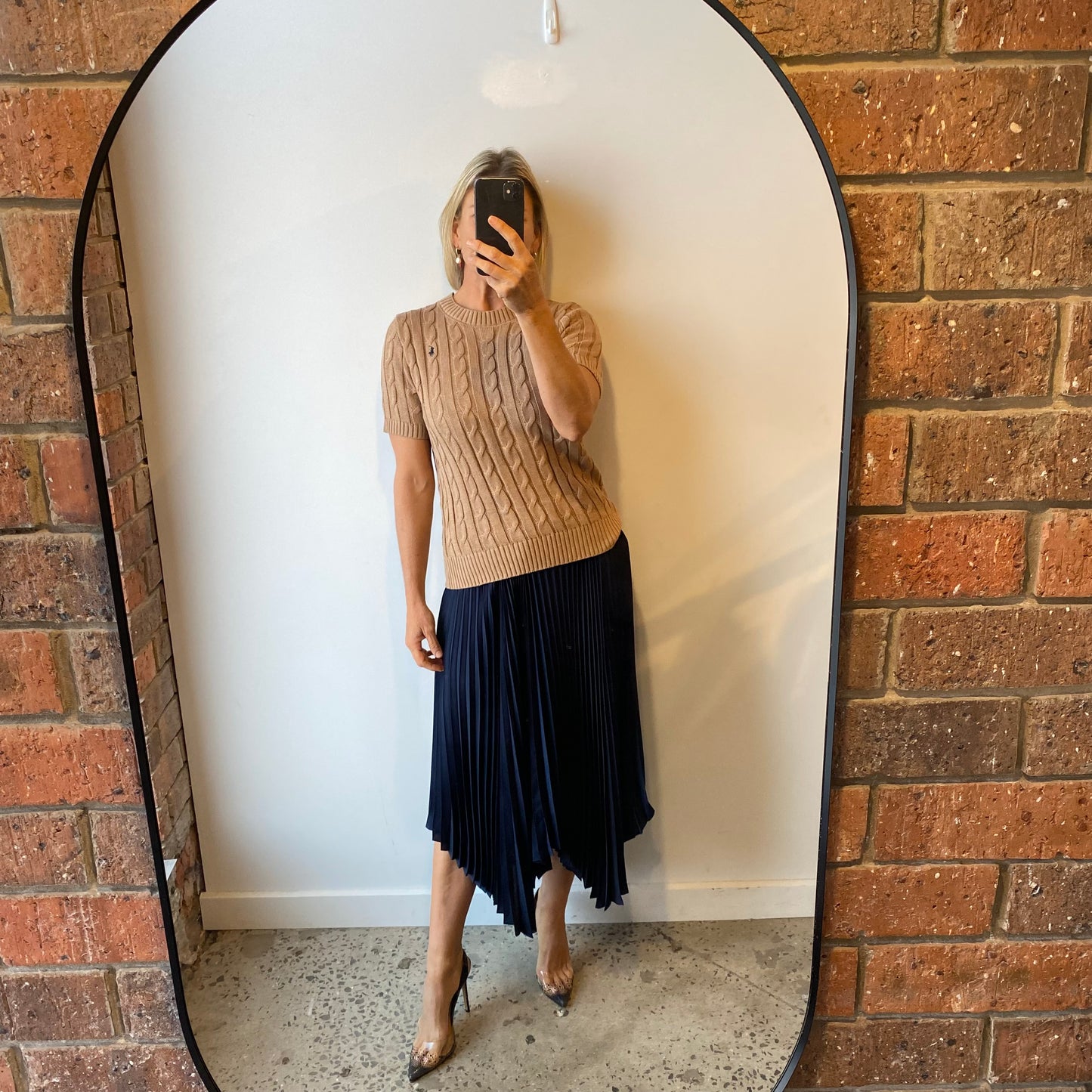 Ralph Lauren Cable Knit Cotton Short Sleeve Jumper - Size 12