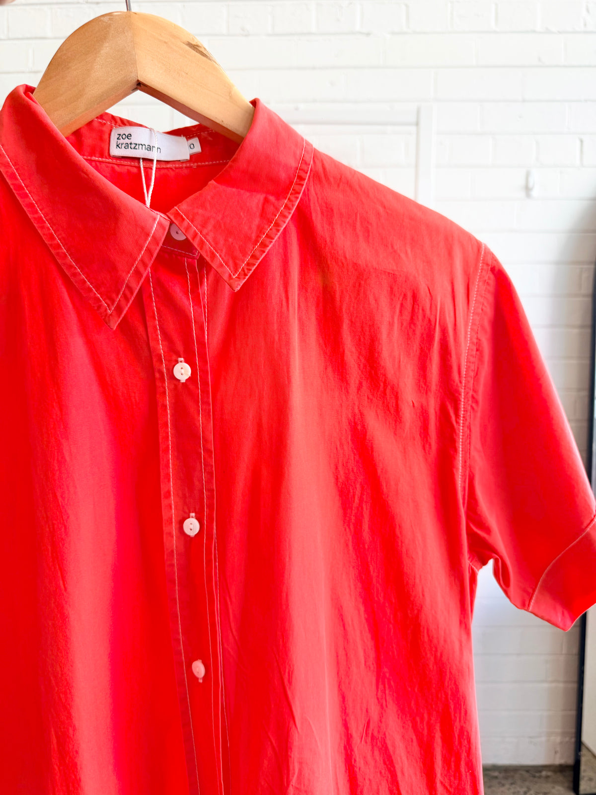 Zoe Kratzmann Papaya Cotton Shirt Dress - Size 0 (6 - 8)