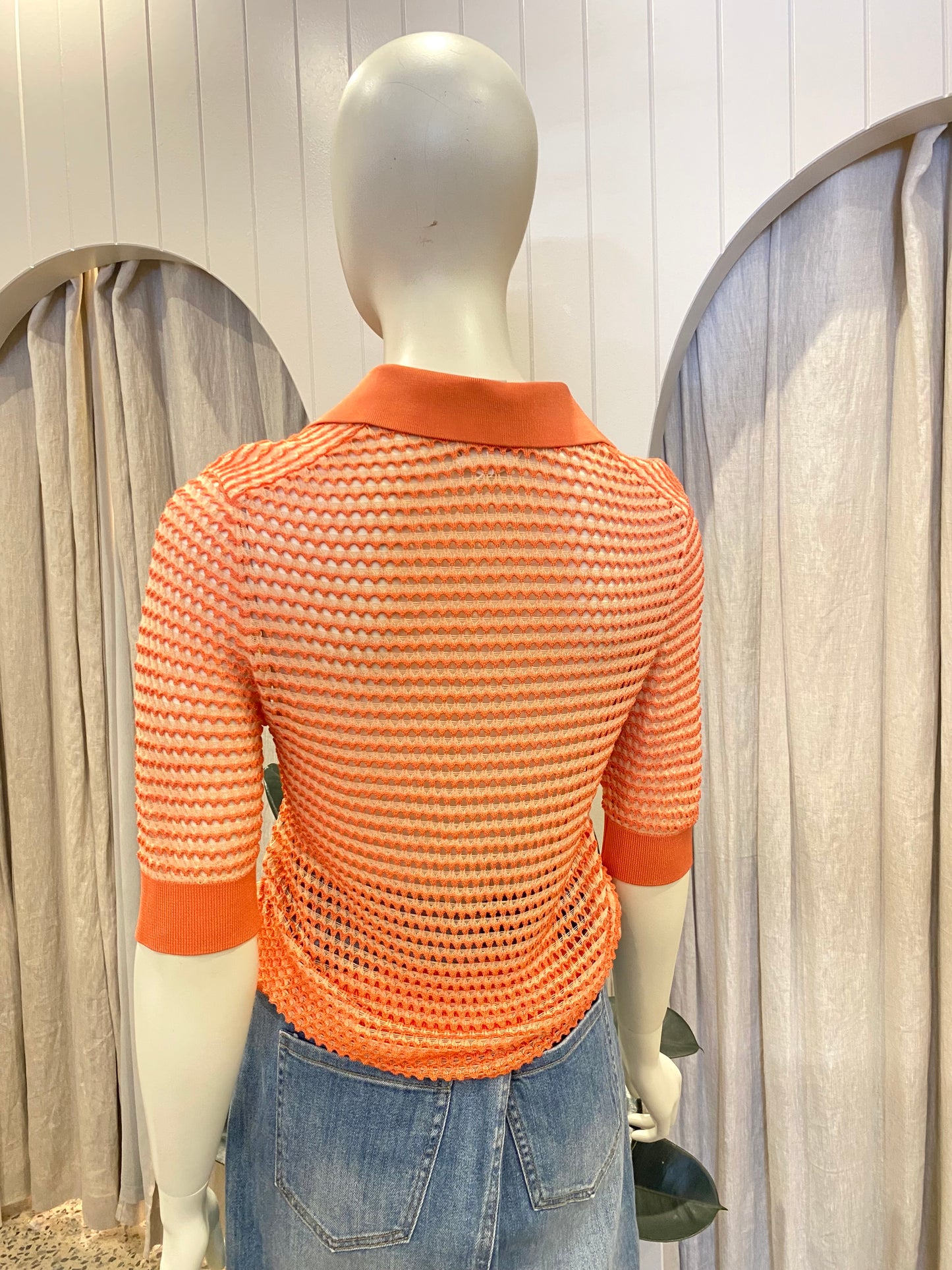 COS Crochet Polo Top - Size XS (8)