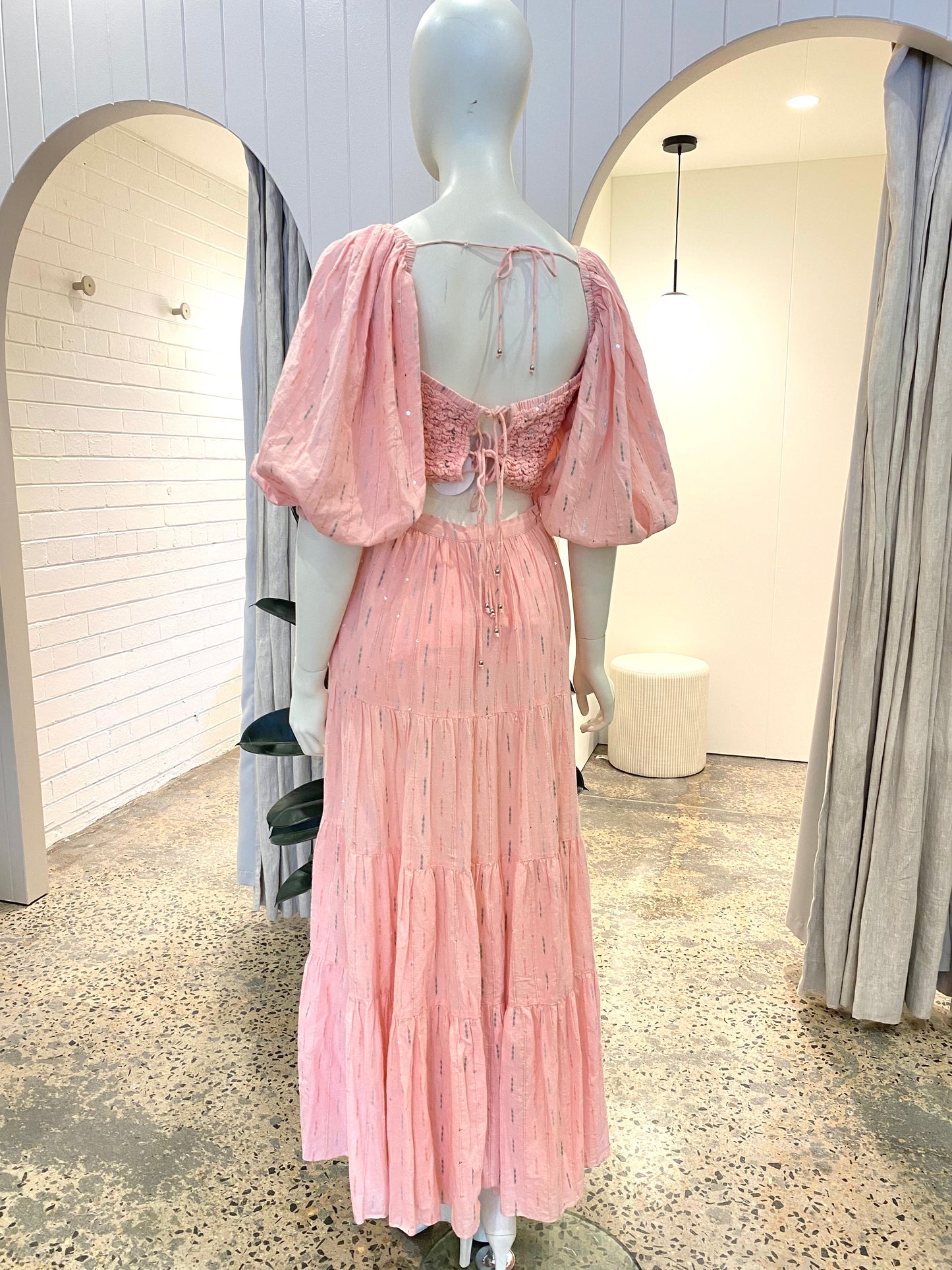 Steele Pink Parasol Top and Maxi Skirt Set - Size S