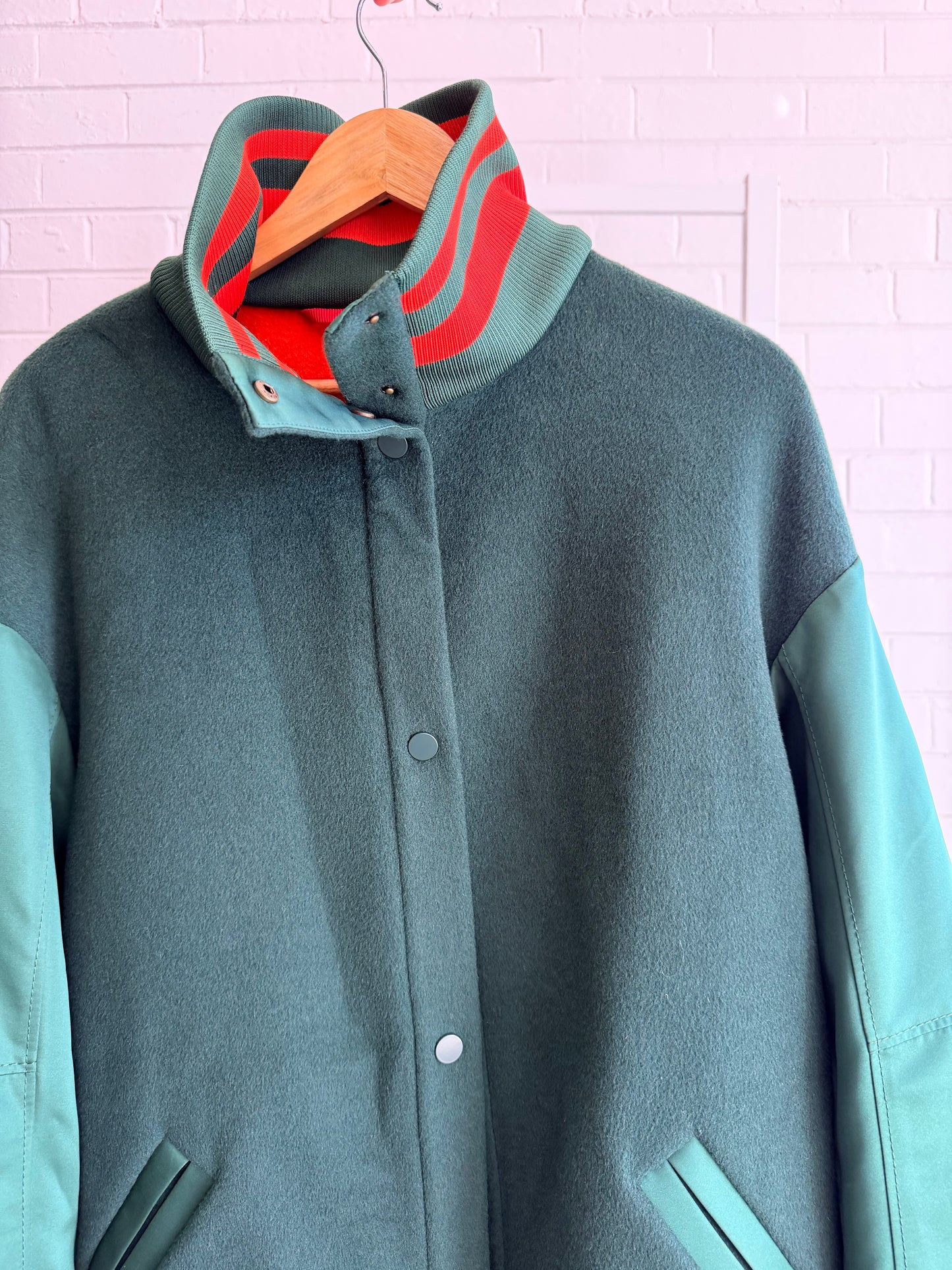 Max and Co Green Canneti Wool Blend Bomber Jacket - Size 14