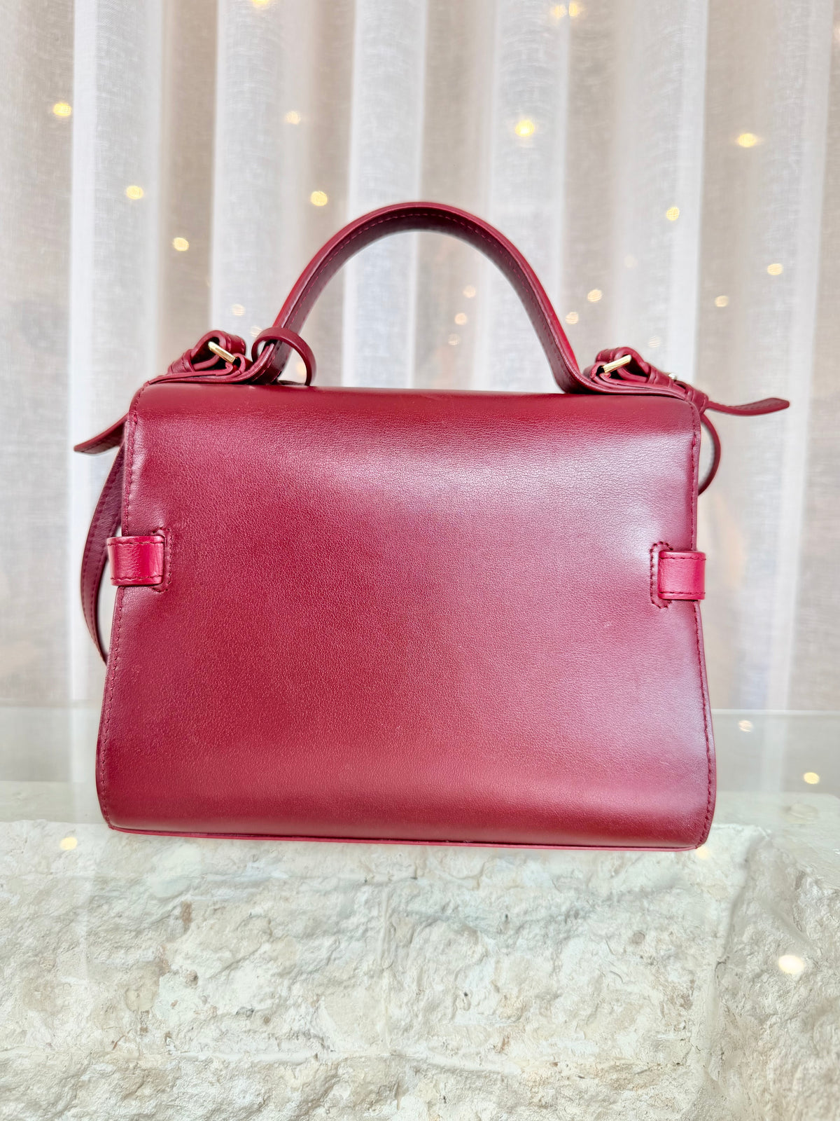 Delvaux Tempete Prune Leather Small Satchel Bag
