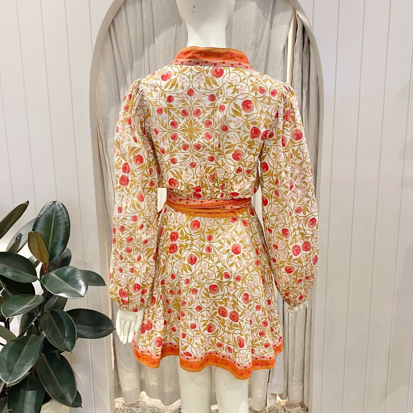 Rebecca Vallance Orange Cantania Mini Robe Dress - Size M