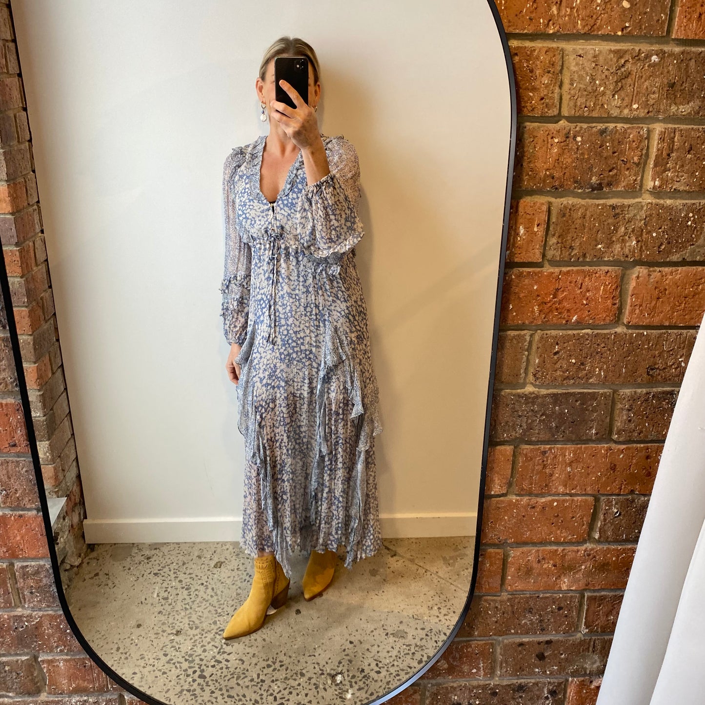 Shona Joy Harmony Flutter Sleeve Midi Dress - Size 8