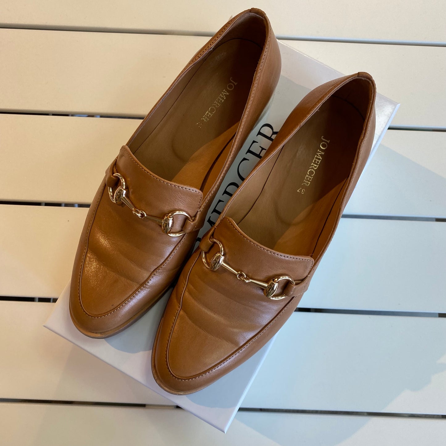 Jo Mercer Rowan Tan Leather Loafers - Size 37