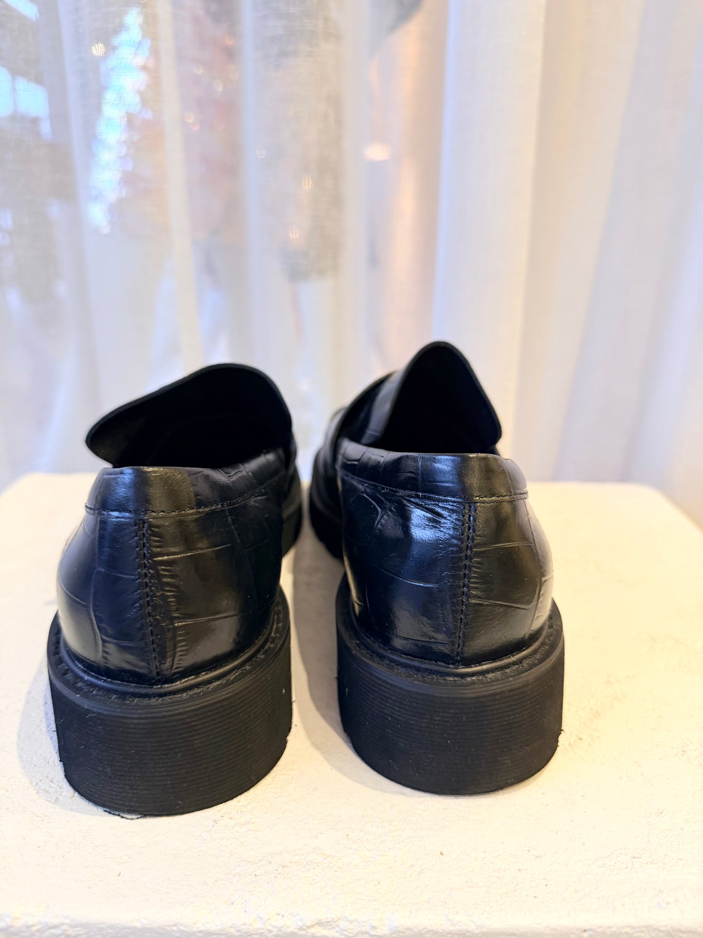 Alias Mae Black Croc Skye Loafers - Size 38