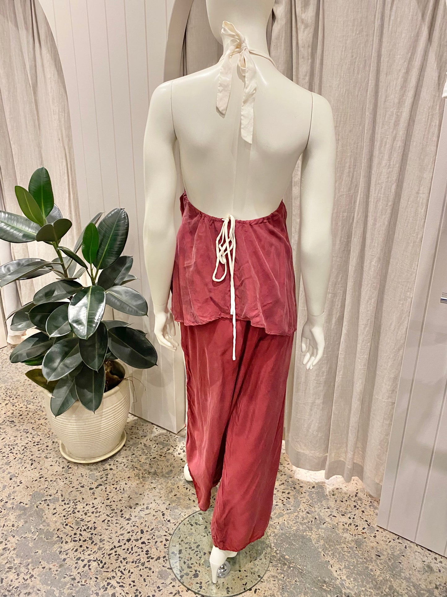 Vrg Girl 'Sierra' Top & Moonscape Pant Set in Wine - Size 10