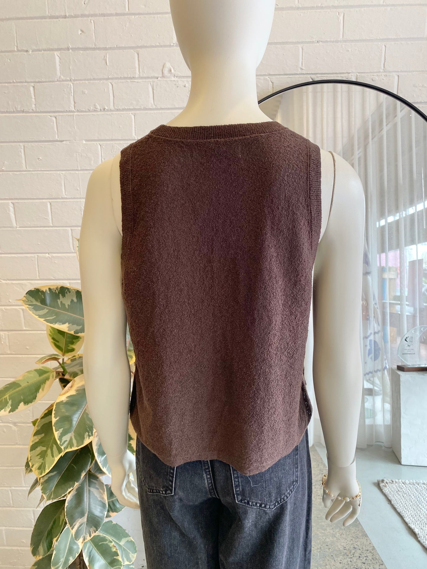 Nude Lucy Brown Tank Top - Size M (10/12)