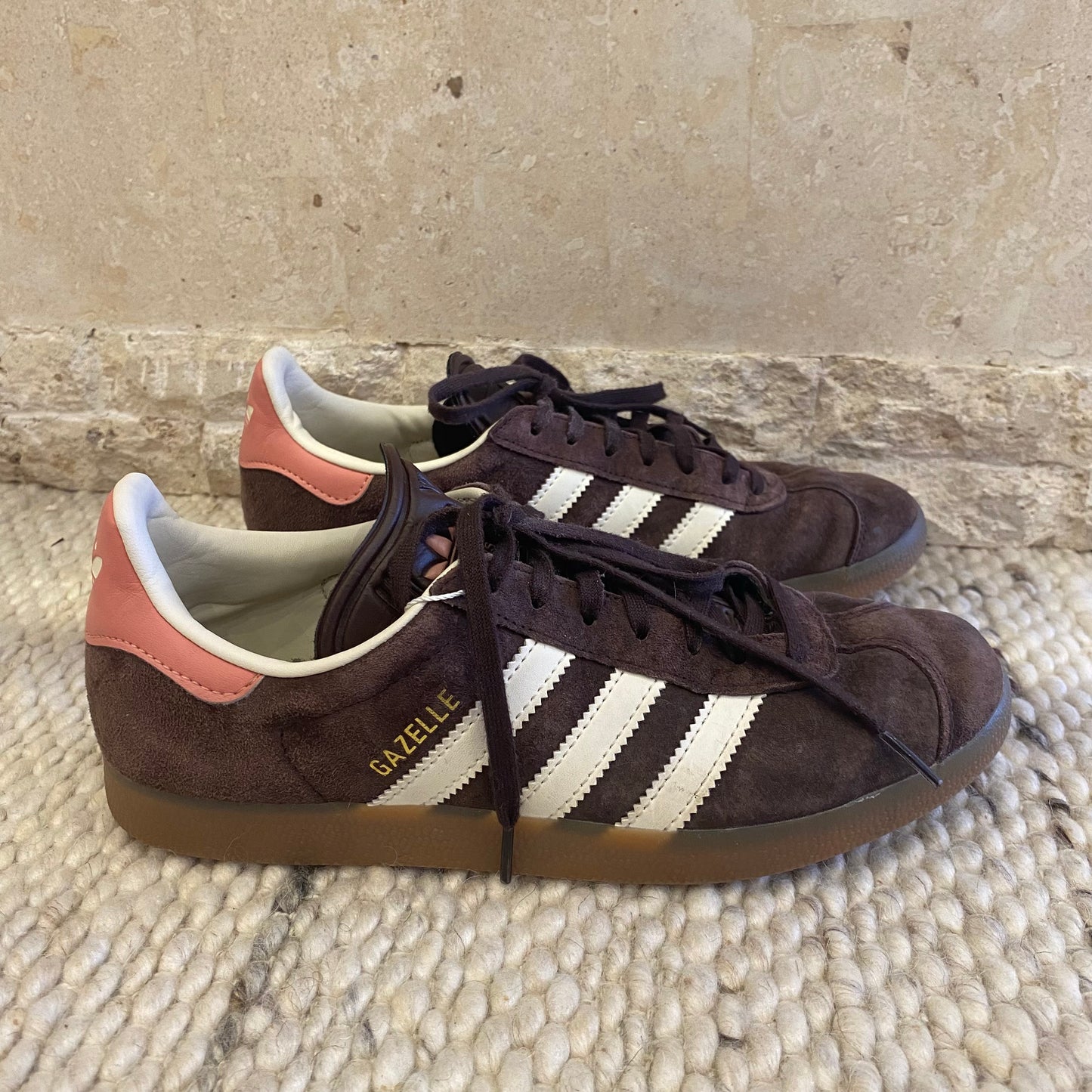 Adidas Gazelle Shadow Brown/Pink - Size US8 / UK 6.5 / EU 40