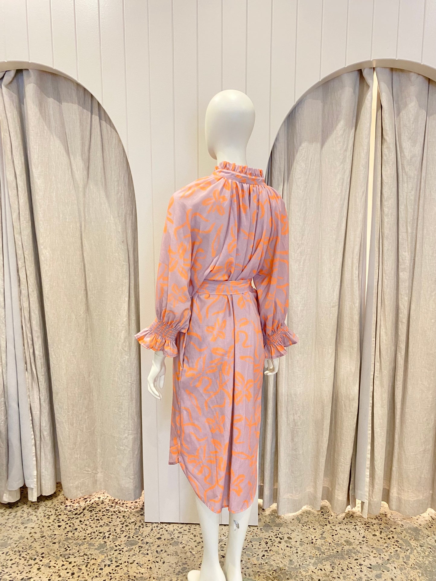 Kiik Luxe Blush Linen Shirt Dress