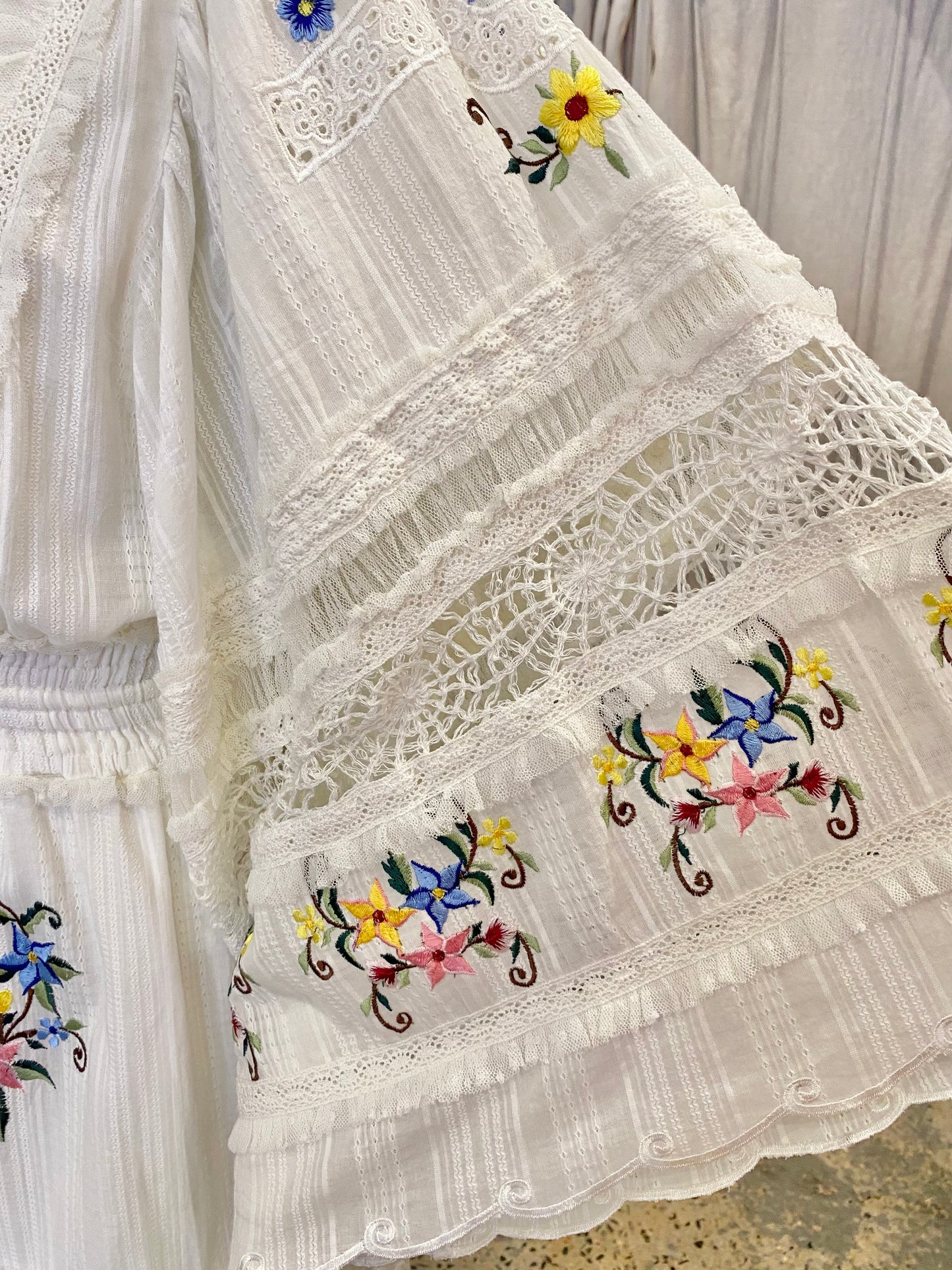 Fillyboo Charm Your Way Embroidered Maxi Dress in Rosey Tea - Size XS (8/10)