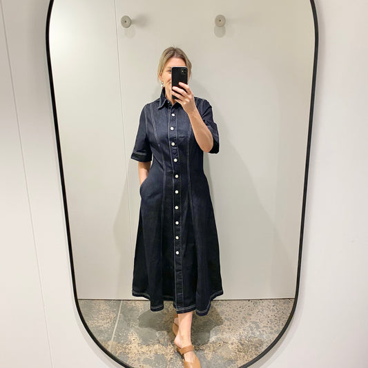 Bohemian Traders Slim Denim Shirtdress - Size 10
