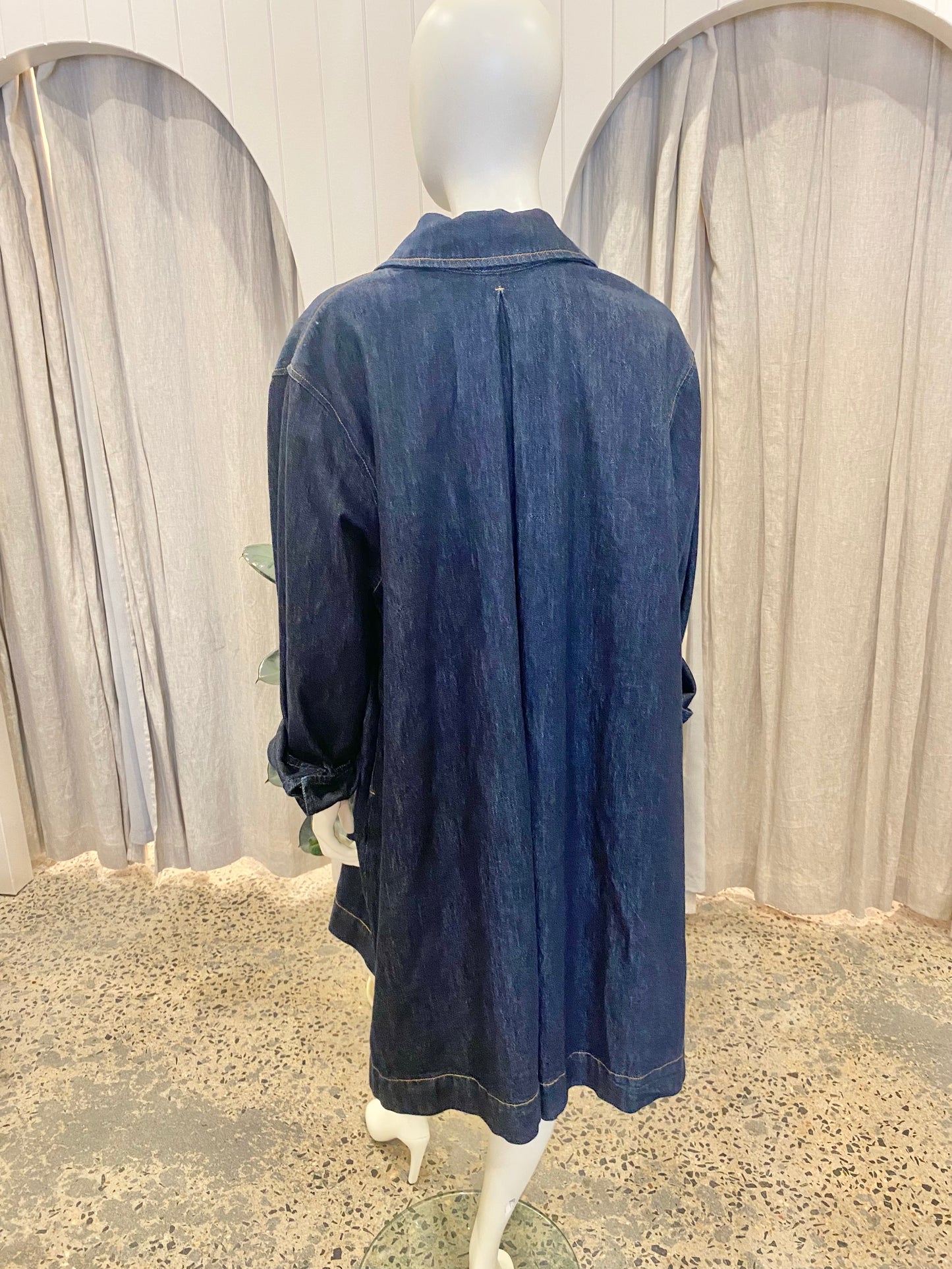 Commonry Dark Denim Midi Dress - Size 18