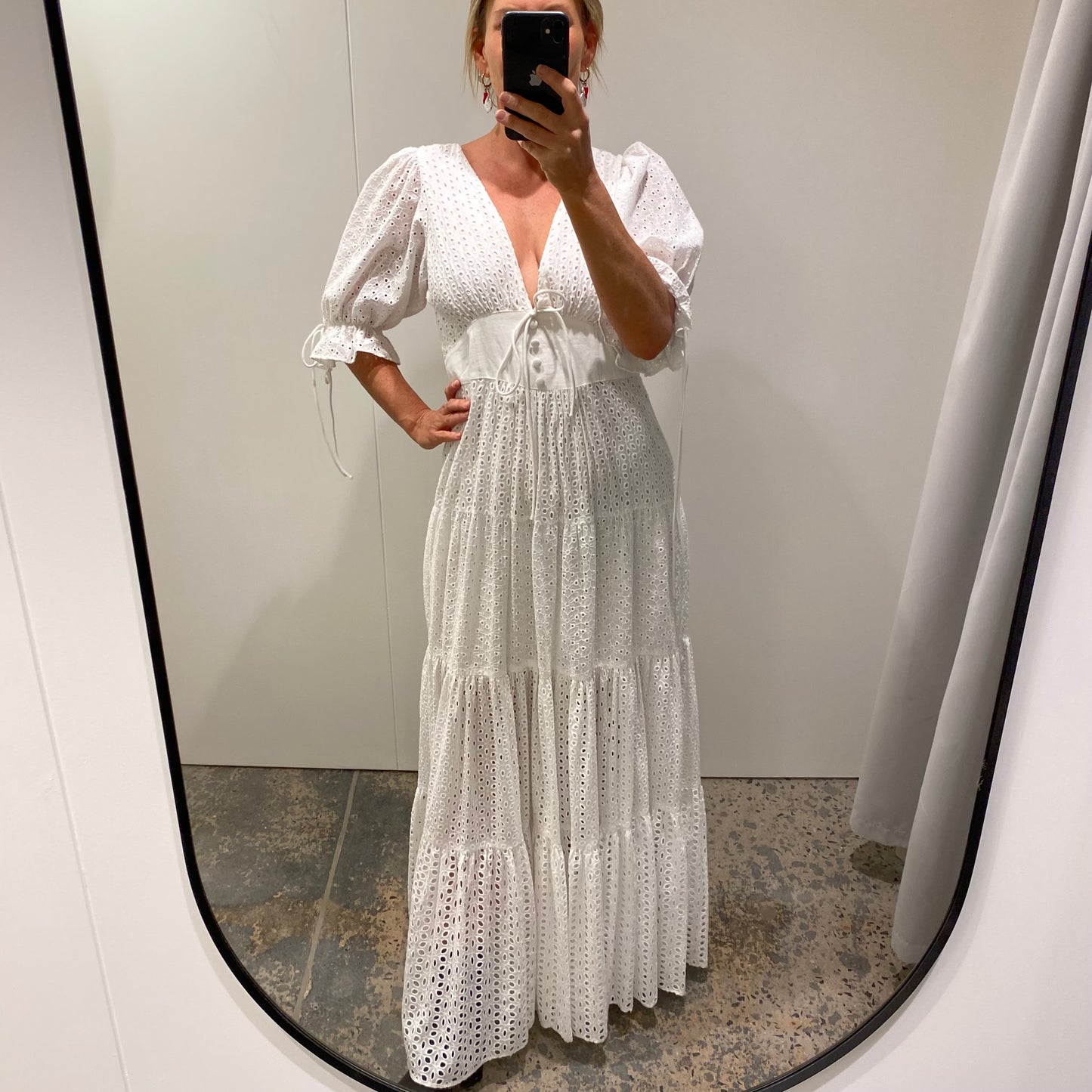 Joslin Broderie Anglaise Maxi Dress - Size 10